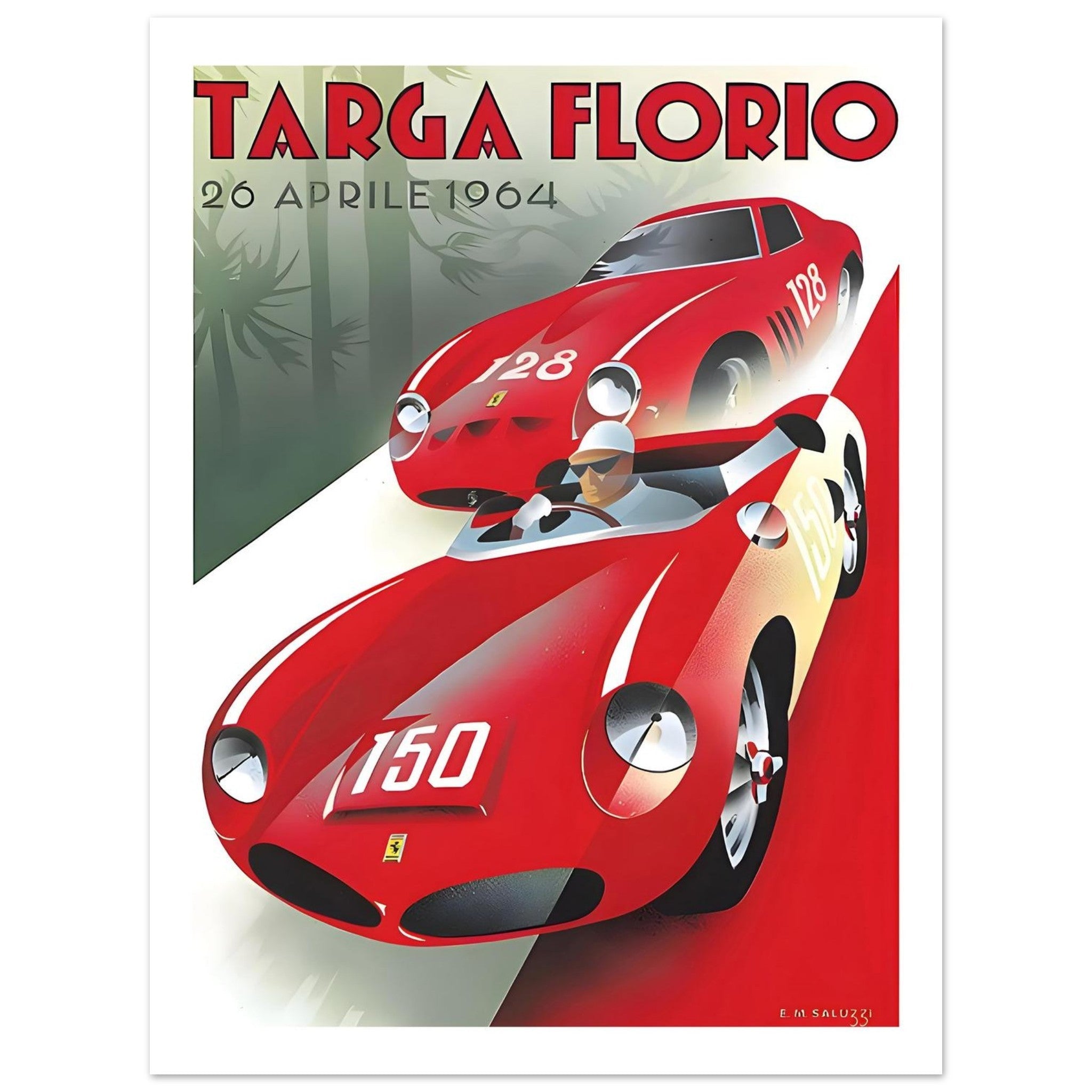 1964 Targa Florio Ferrari Racing Poster - Transit Art