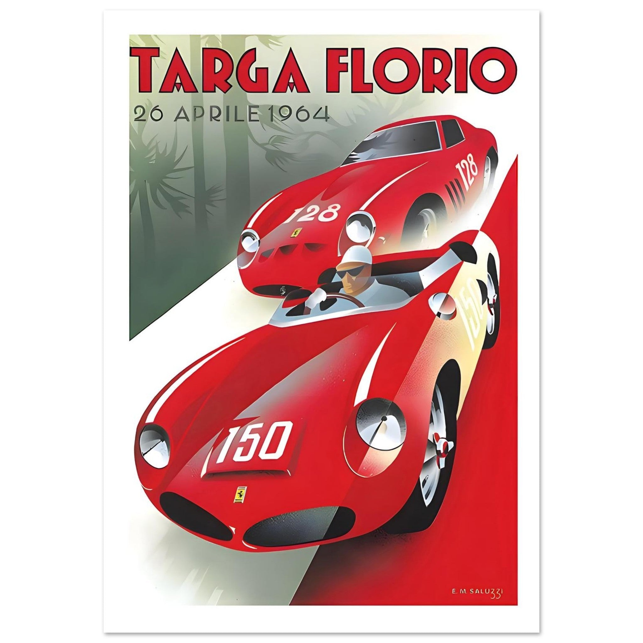 1964 Targa Florio Ferrari Racing Poster - Transit Art