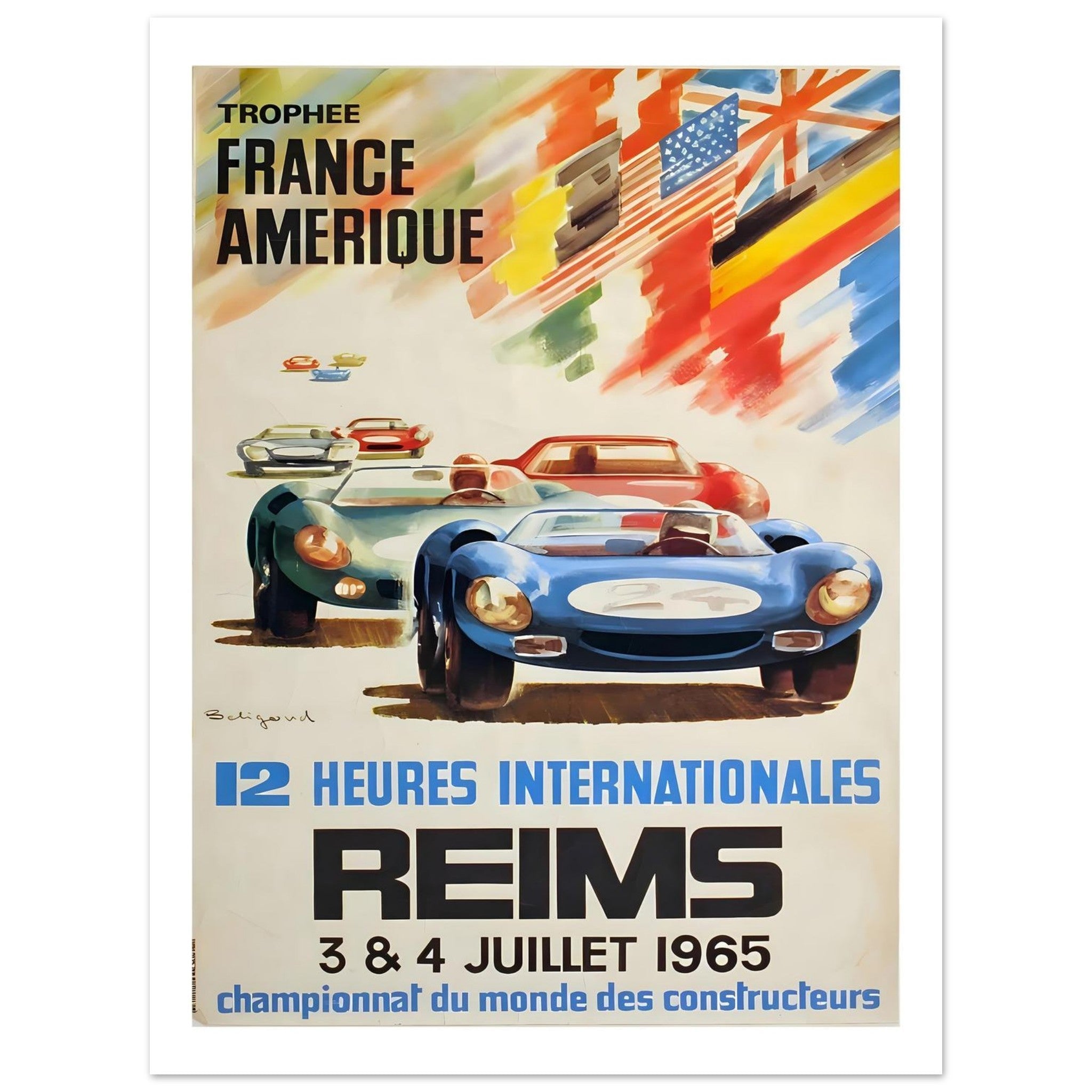 1965 Reims 12 Heures Internationales France–Amérique Poster - Transit Art
