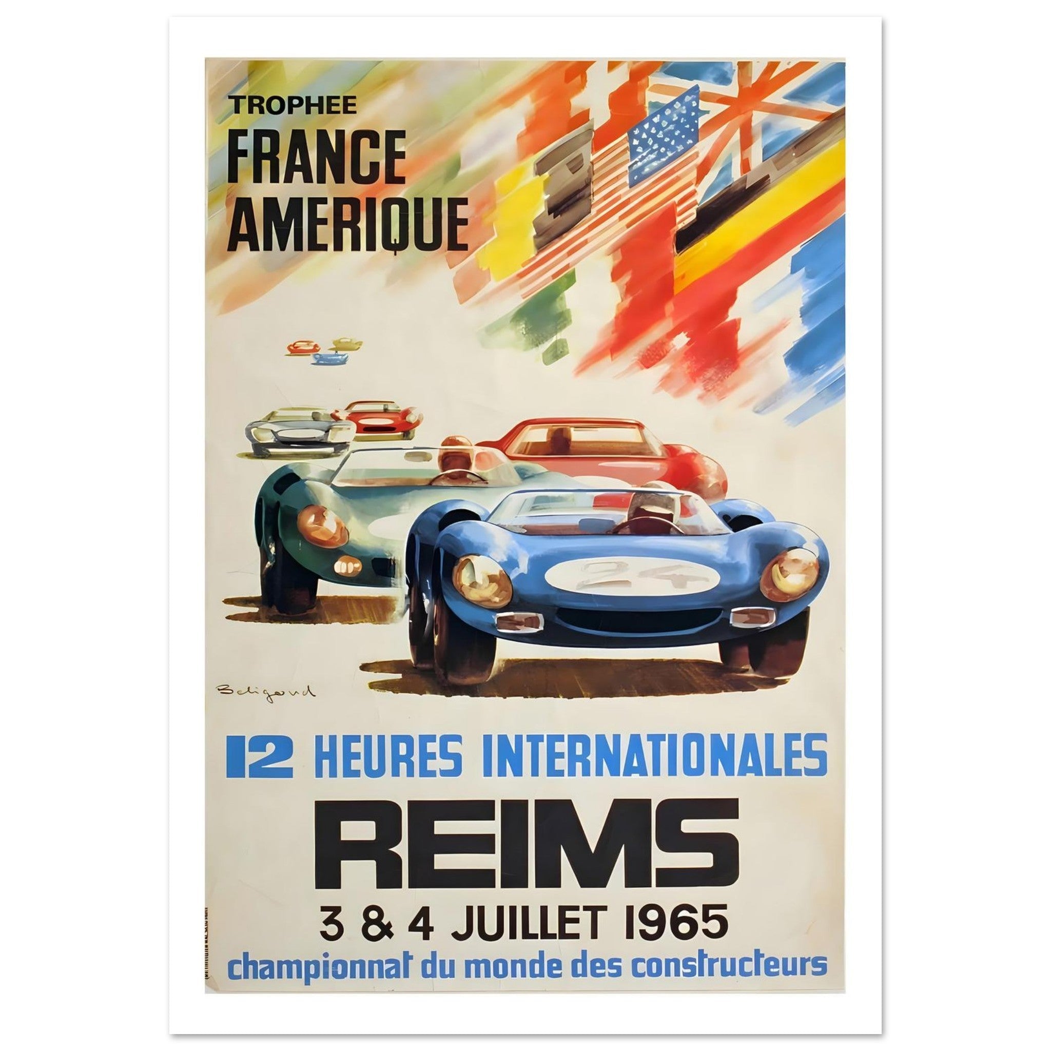 1965 Reims 12 Heures Internationales France–Amérique Poster - Transit Art