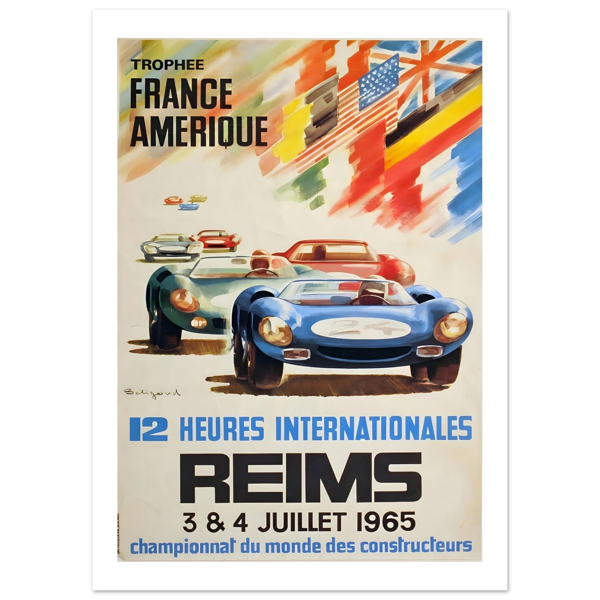 1965 Reims 12 Heures Internationales France–Amérique Poster - Transit Art