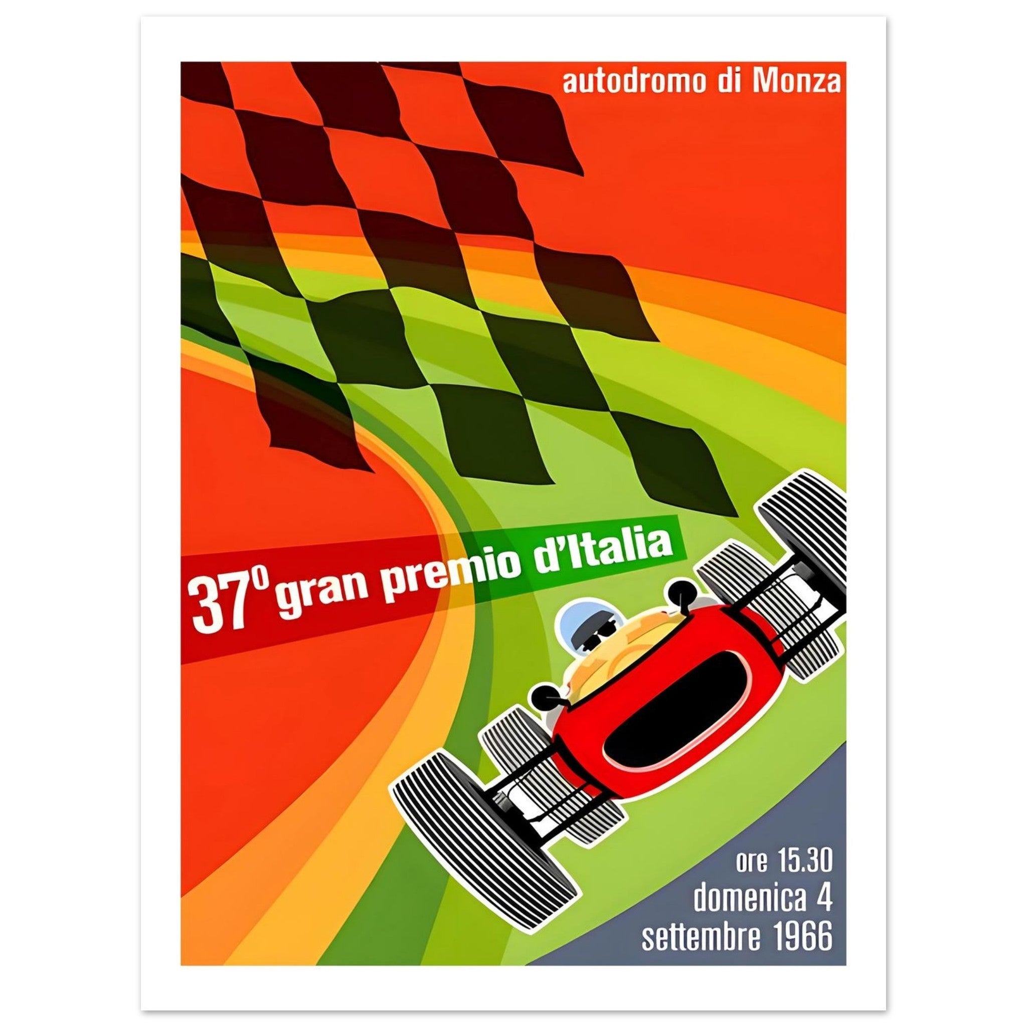 1966 37° Gran Premio d’Italia Monza Poster - Transit Art