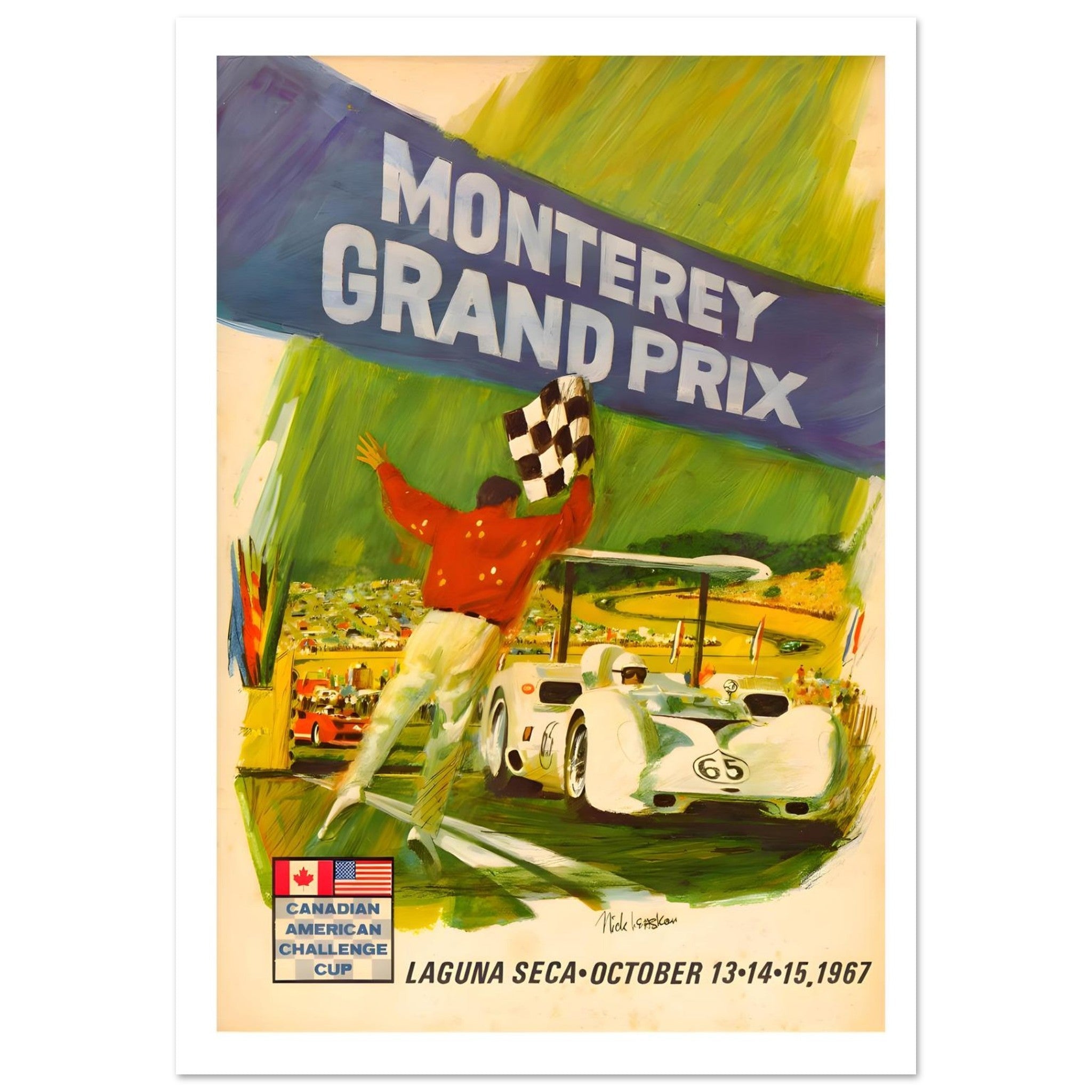 1967 Monterey Grand Prix Laguna Seca Poster - Transit Art