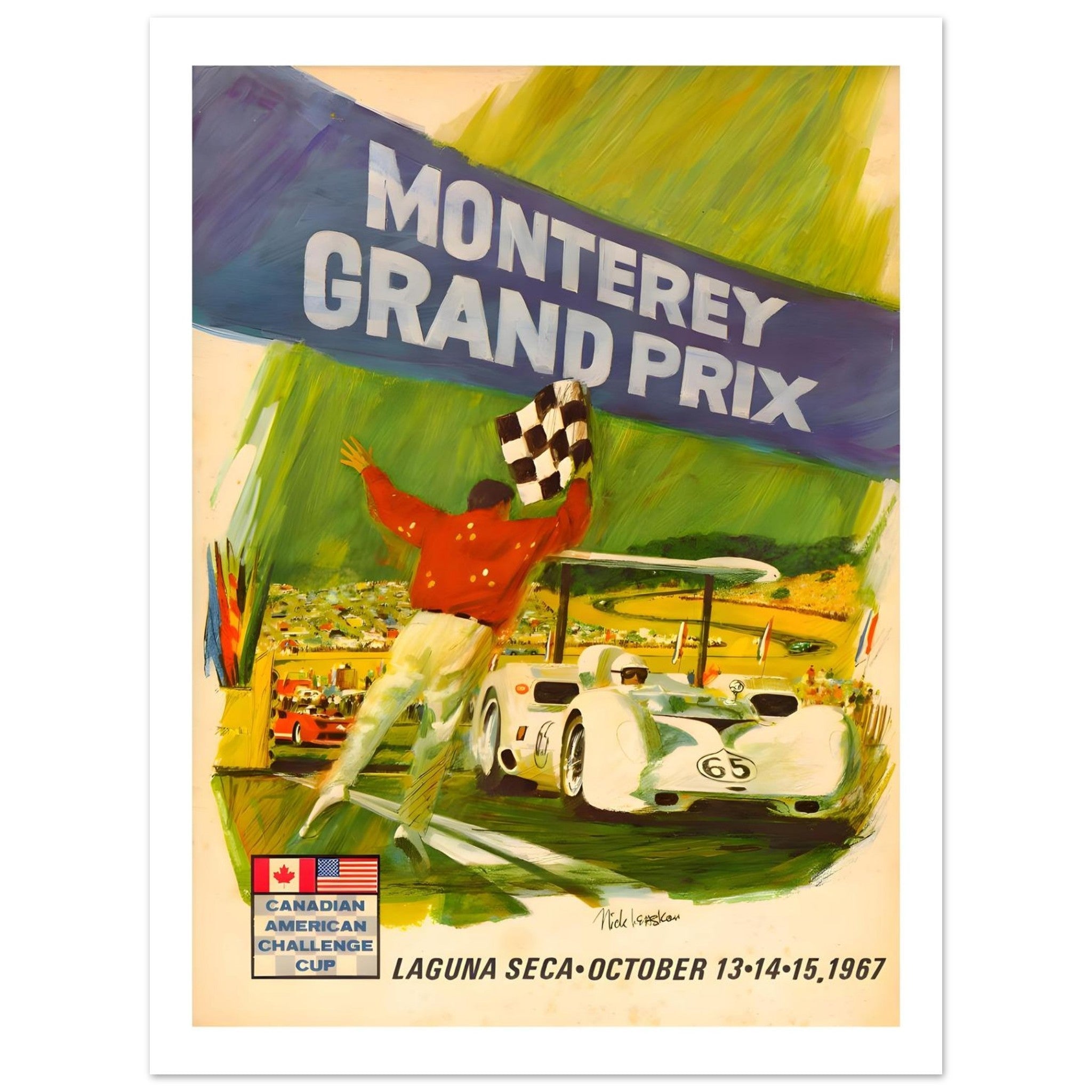 1967 Monterey Grand Prix Laguna Seca Poster - Transit Art