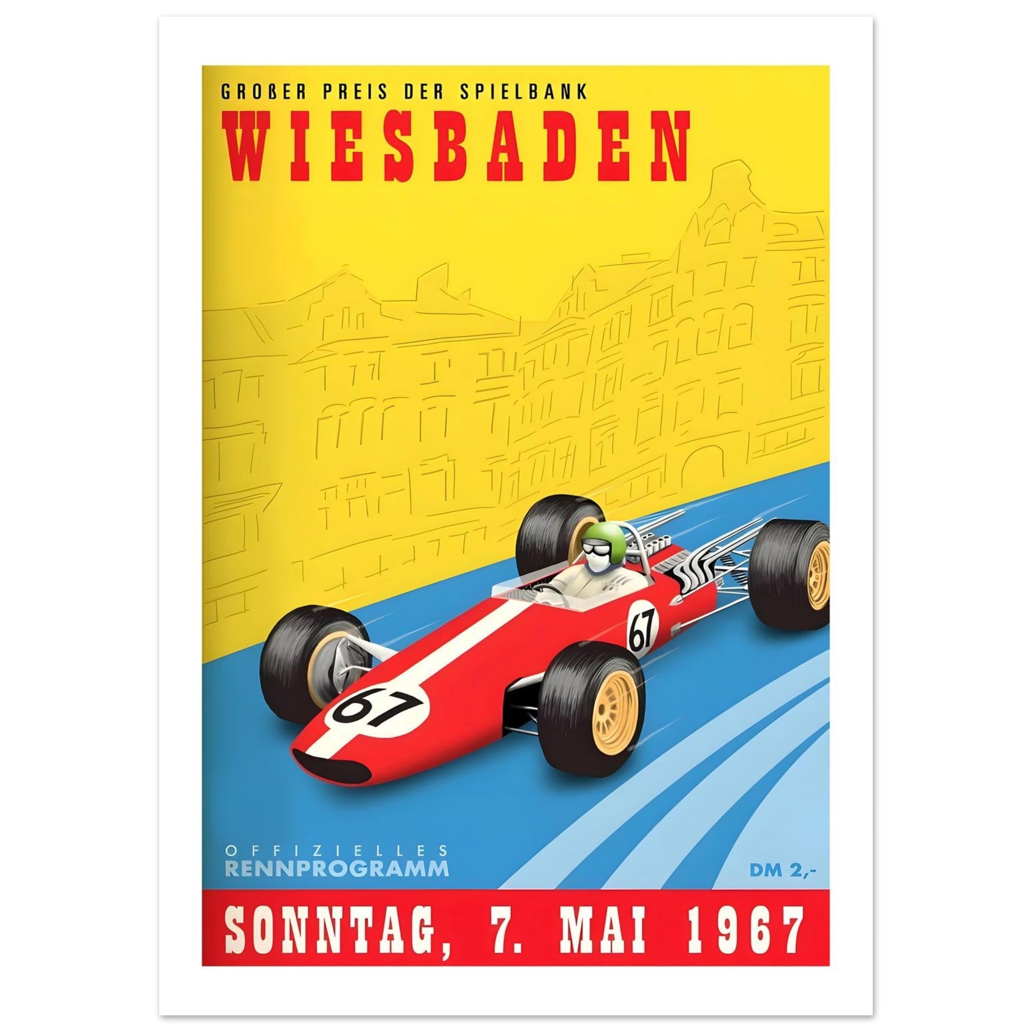 1967 Wiesbaden Großer Preis der Spielbank Poster - Transit Art