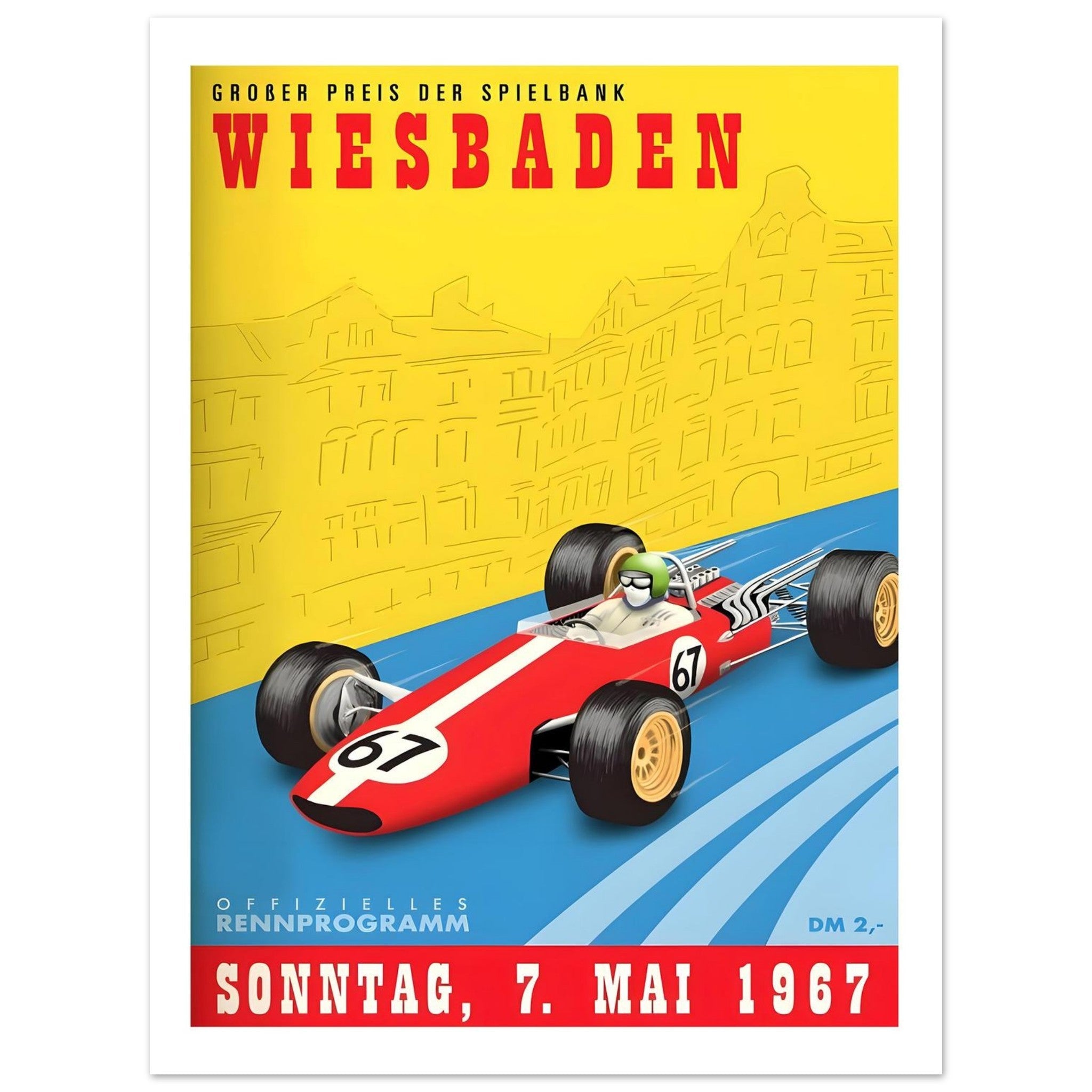 1967 Wiesbaden Großer Preis der Spielbank Poster - Transit Art