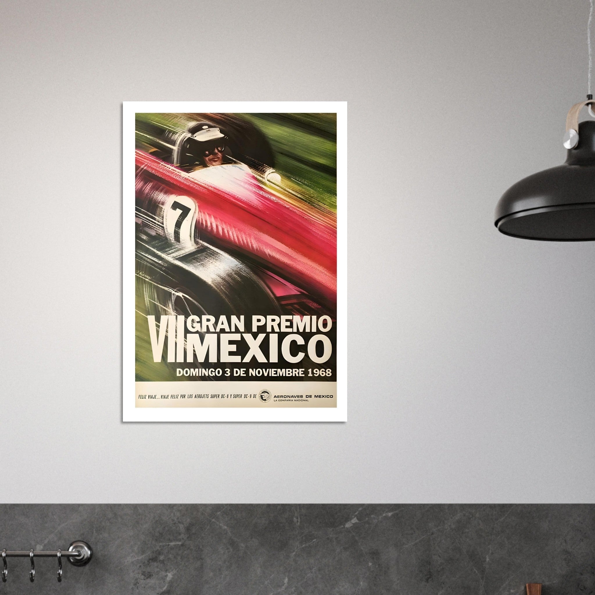 1968 Gran Premio de Mexico VII Grand Prix Poster - Transit Art