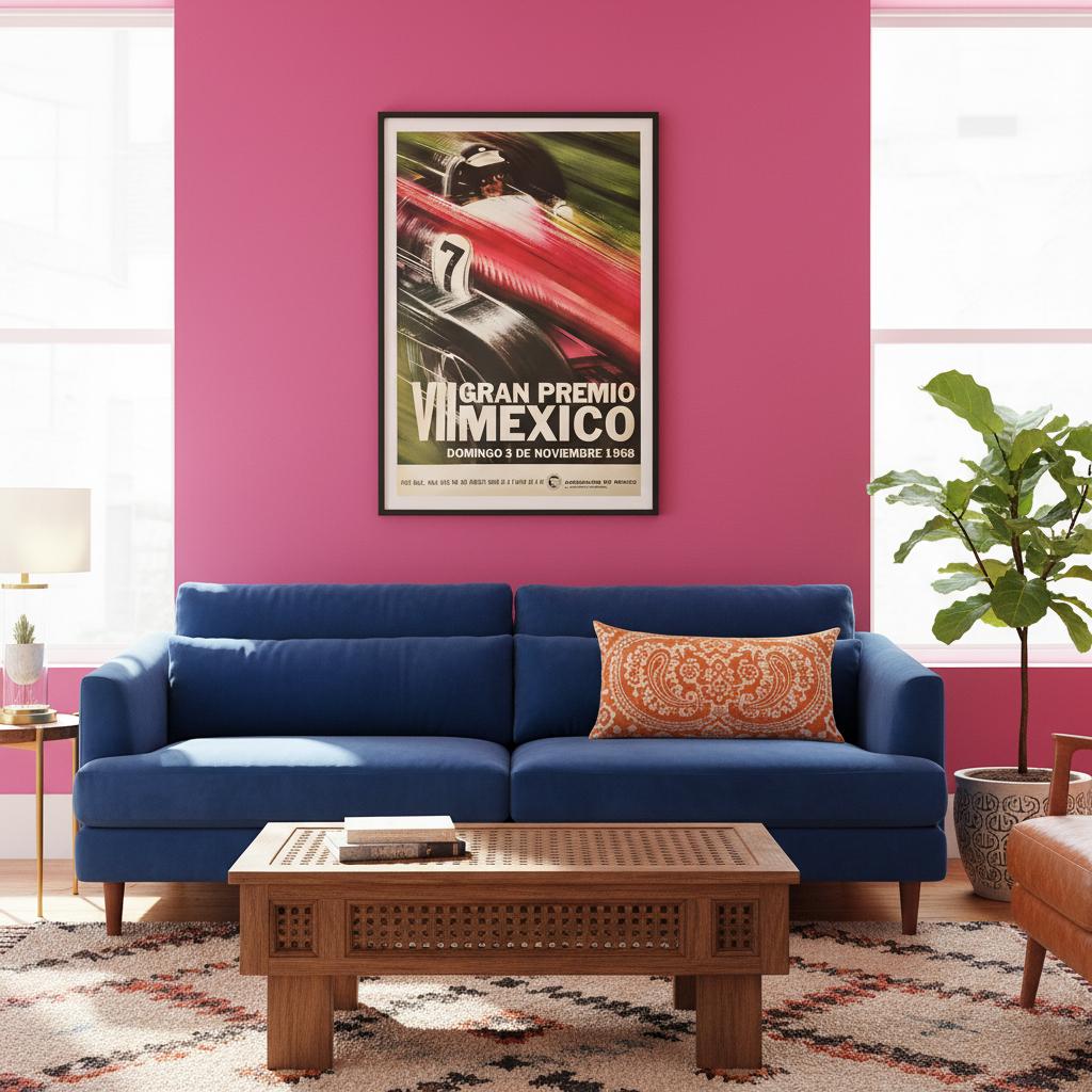 1968 Gran Premio de Mexico VII Grand Prix Poster - Transit Art