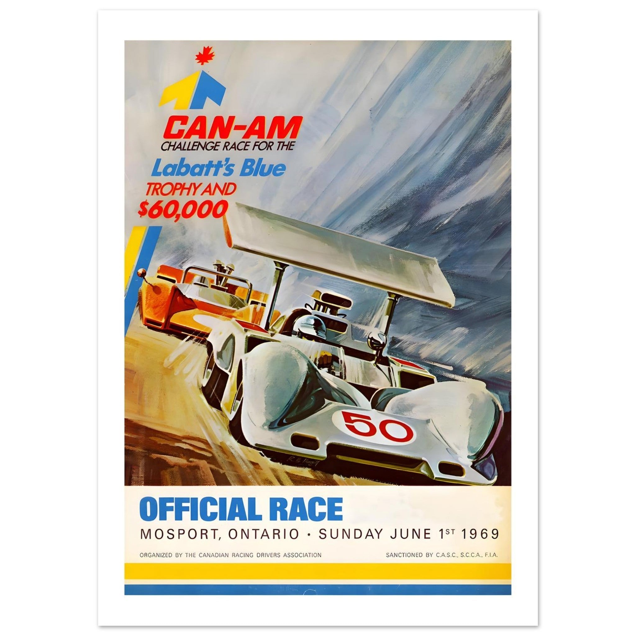 1969 Can - Am Mosport Official Race Poster - Transit Art