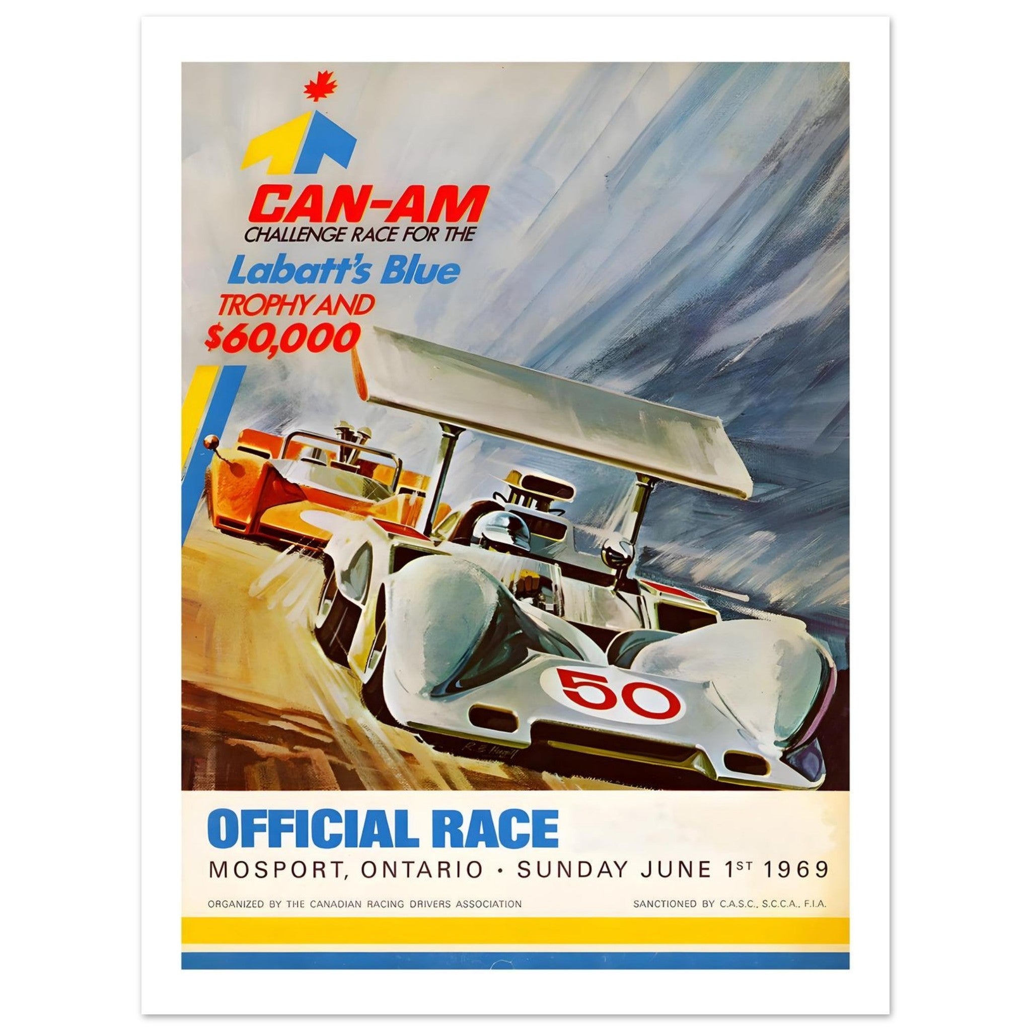 1969 Can - Am Mosport Official Race Poster - Transit Art