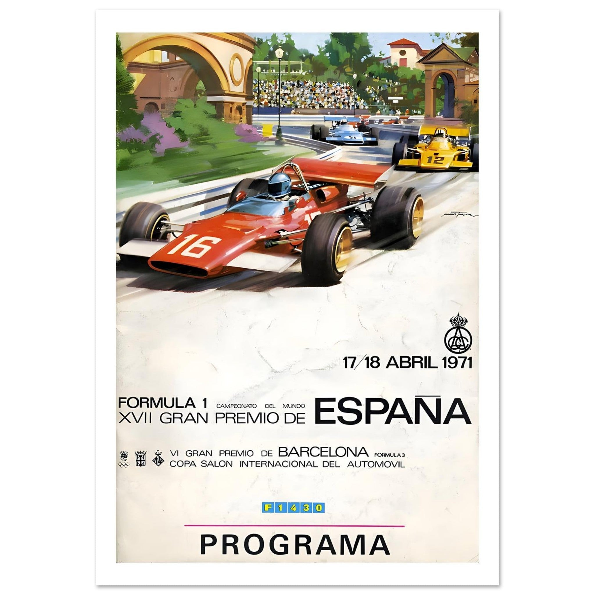 1971 XVII Gran Premio de España Barcelona Poster - Transit Art