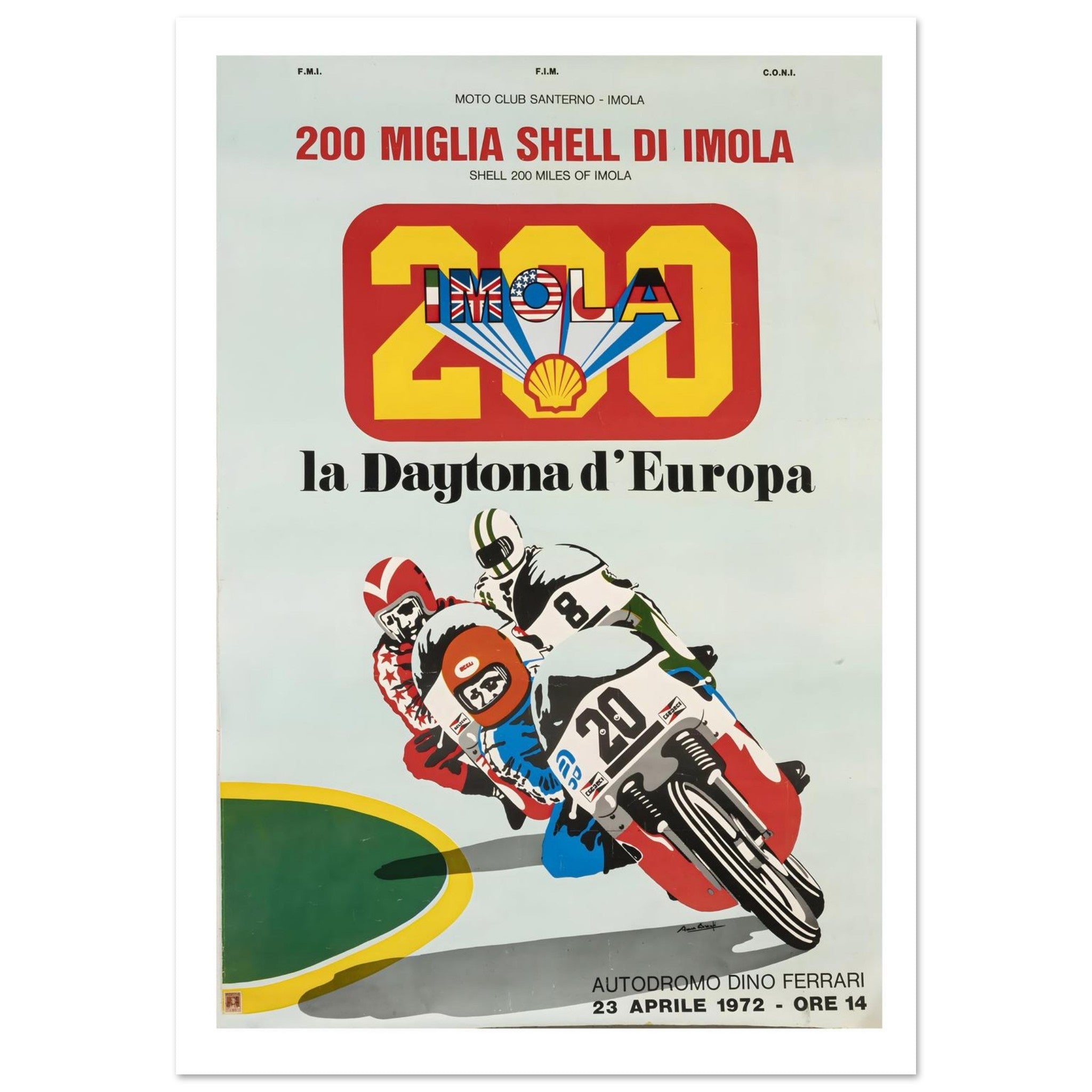 1972 Shell 200 Miles of Imola Poster - Transit Art