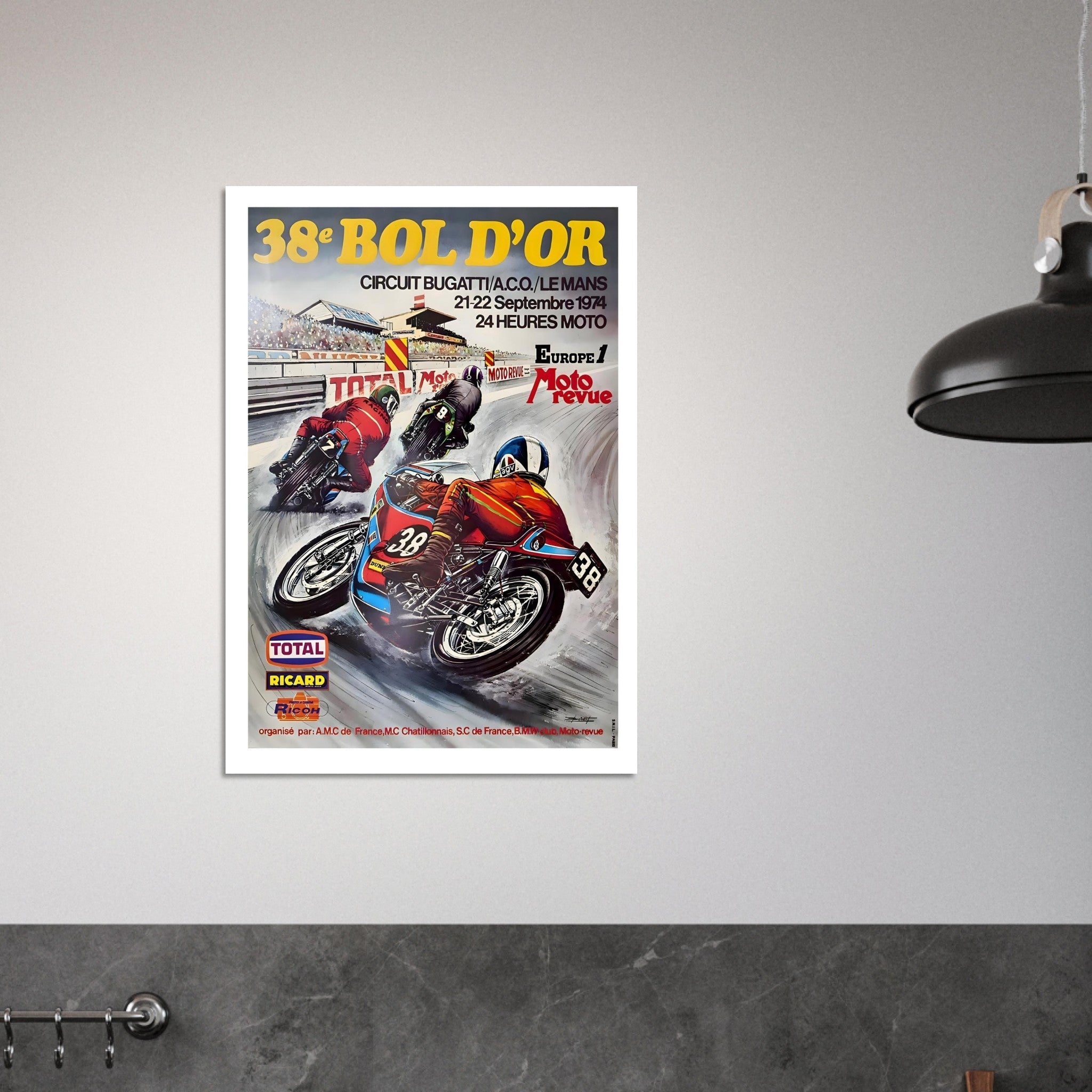 1974 Bol d’Or Le Mans Racing Poster - Transit Art