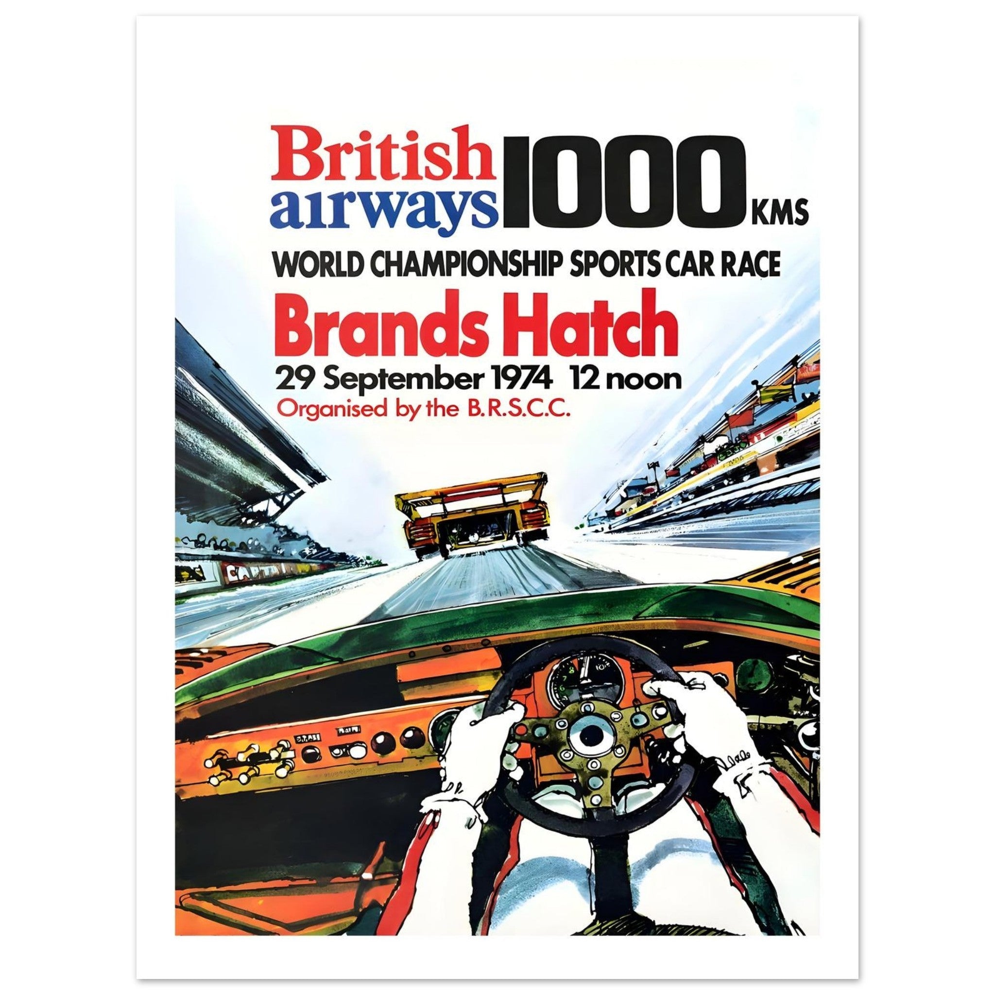 1974 British Airways 1000 Kms Brands Hatch Poster - Transit Art
