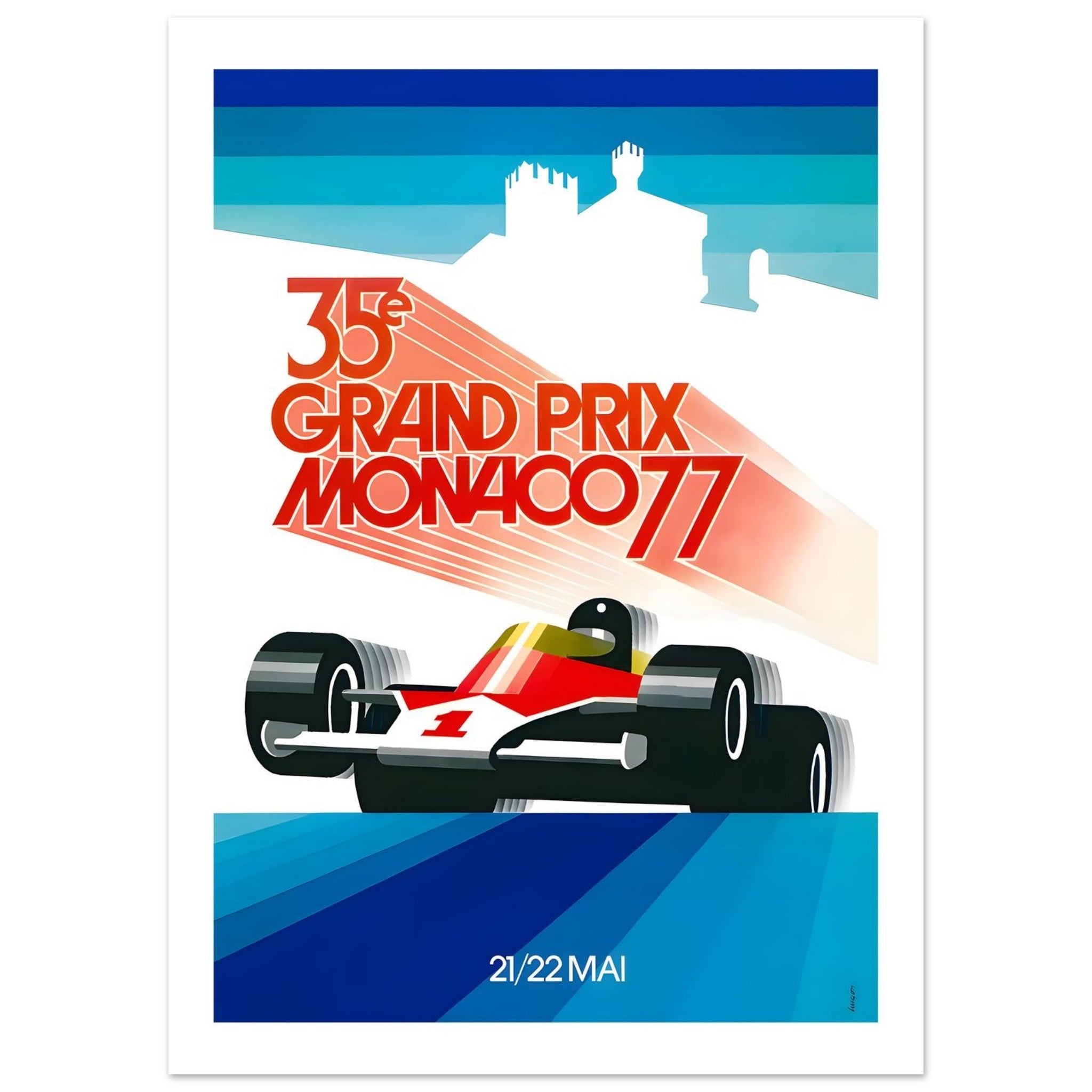 1977 Monaco Grand Prix 35e Poster - Transit Art