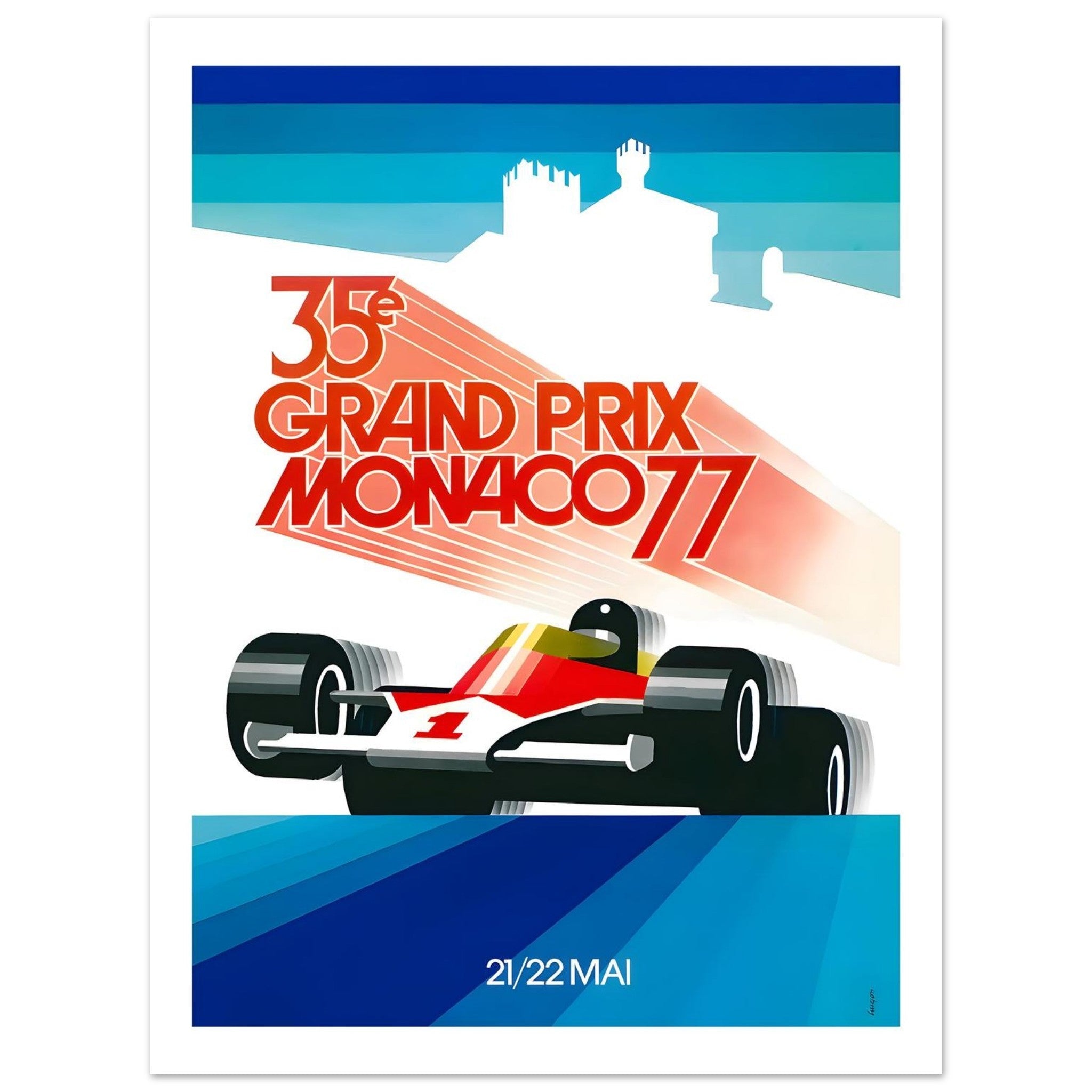 1977 Monaco Grand Prix 35e Poster - Transit Art