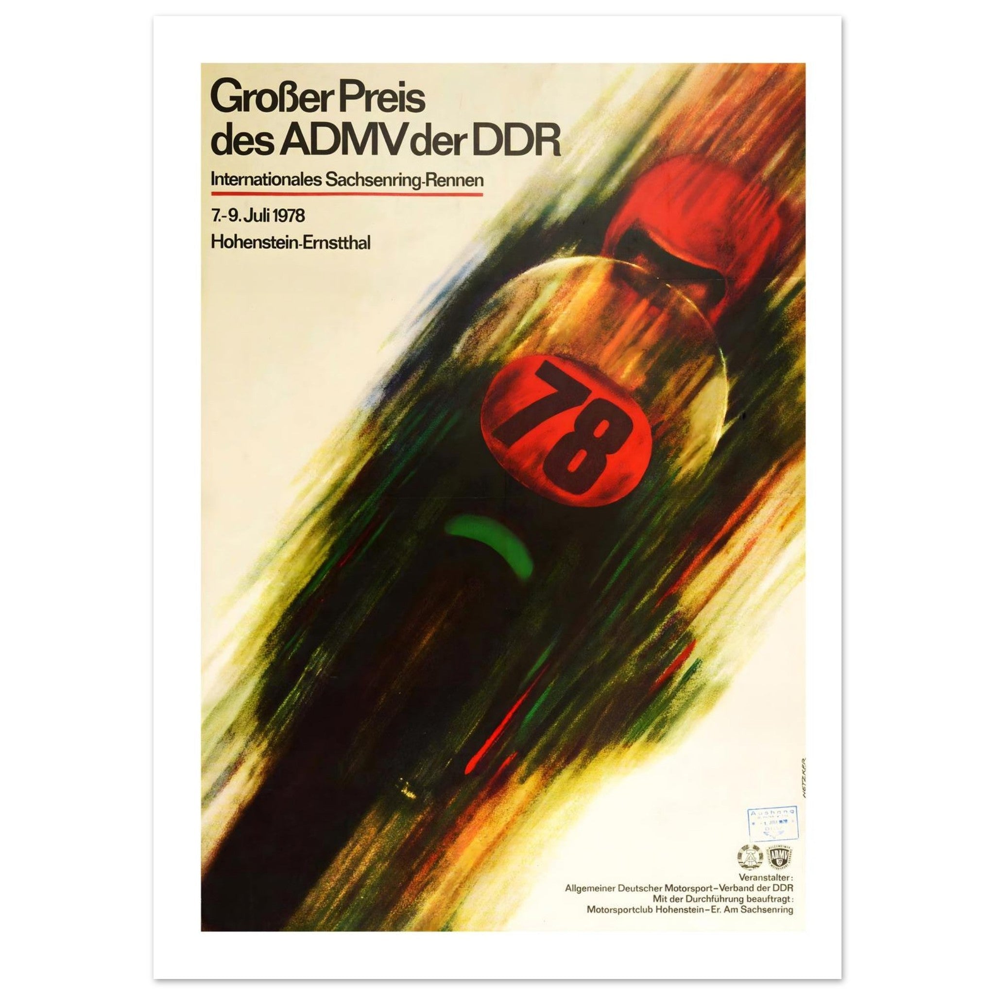 1978 International Sachsenring Race Poster - Transit Art