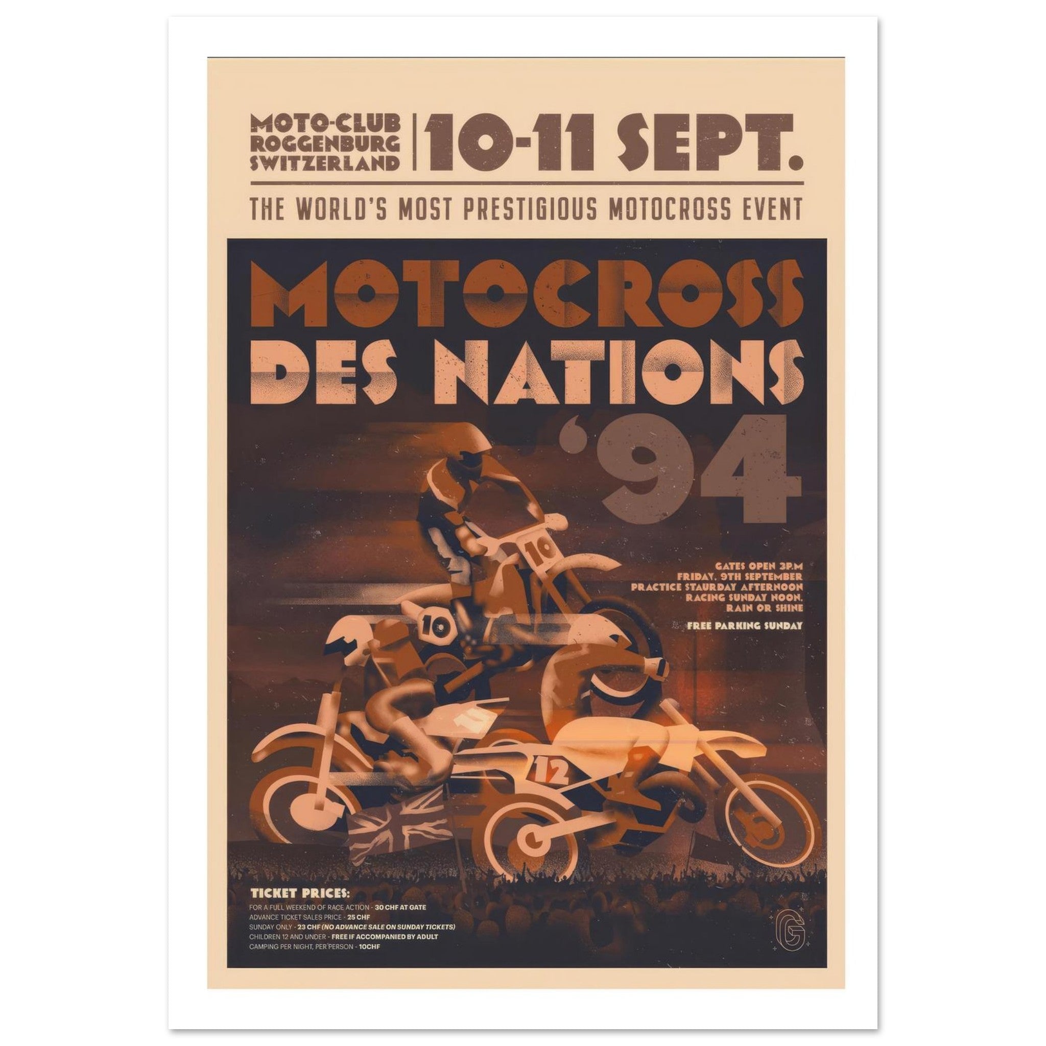 1994 Motocross des Nations Poster - Transit Art