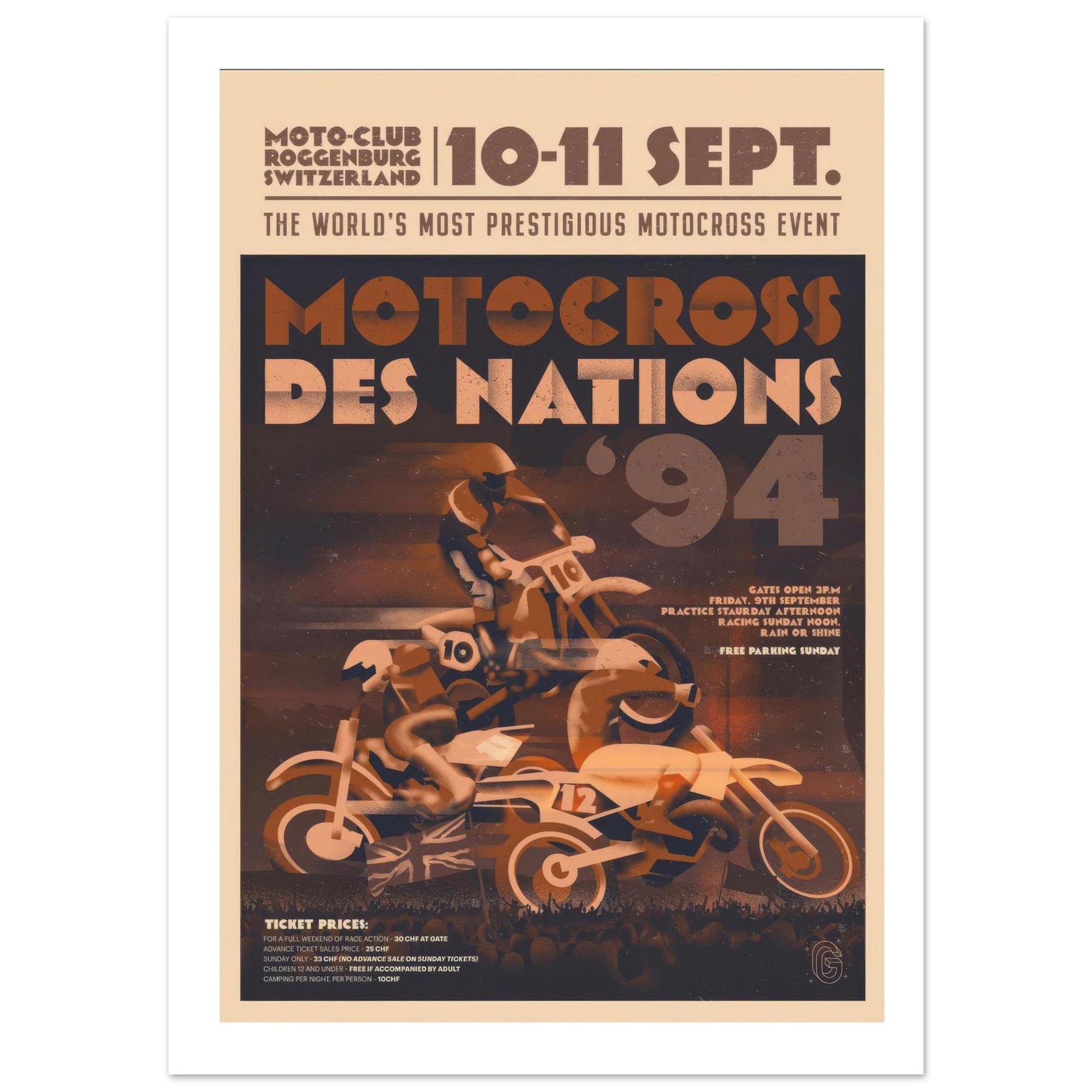 1994 Motocross des Nations Poster - Transit Art