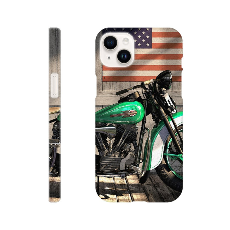 Harley under flag Mobile cover – Transit Art - Main Image
