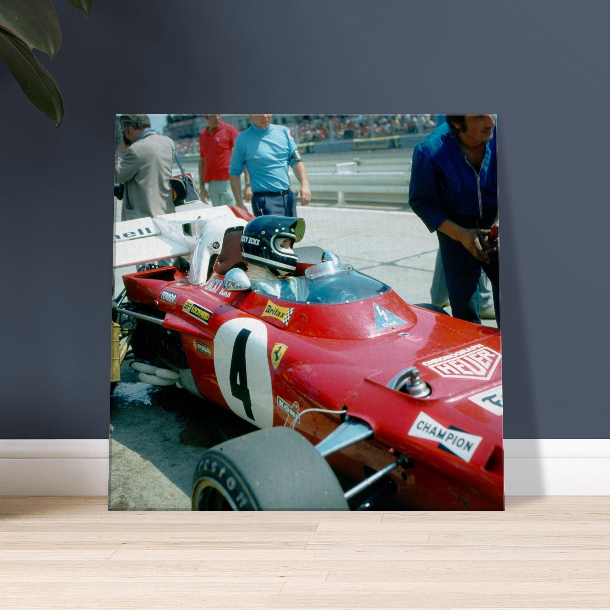 Canvas print of Jacky Ickx preparing before the Formula 1 race at Nürburgring