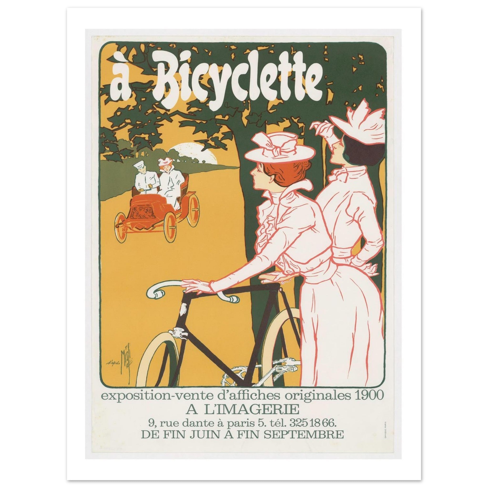 A Bicycle - Vintage Poster of 1900 Exhibition - Transit Art