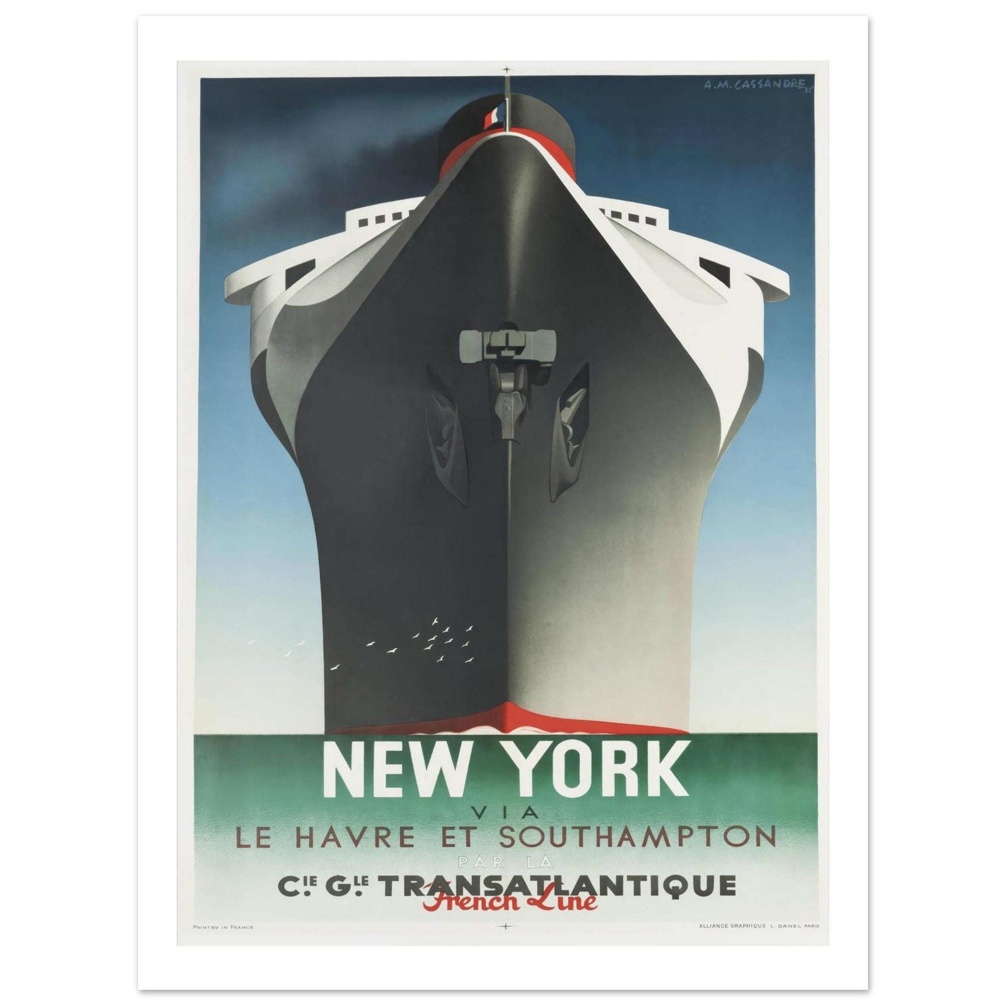 A. M. Cassandre Art Deco French Line Poster - Transit Art