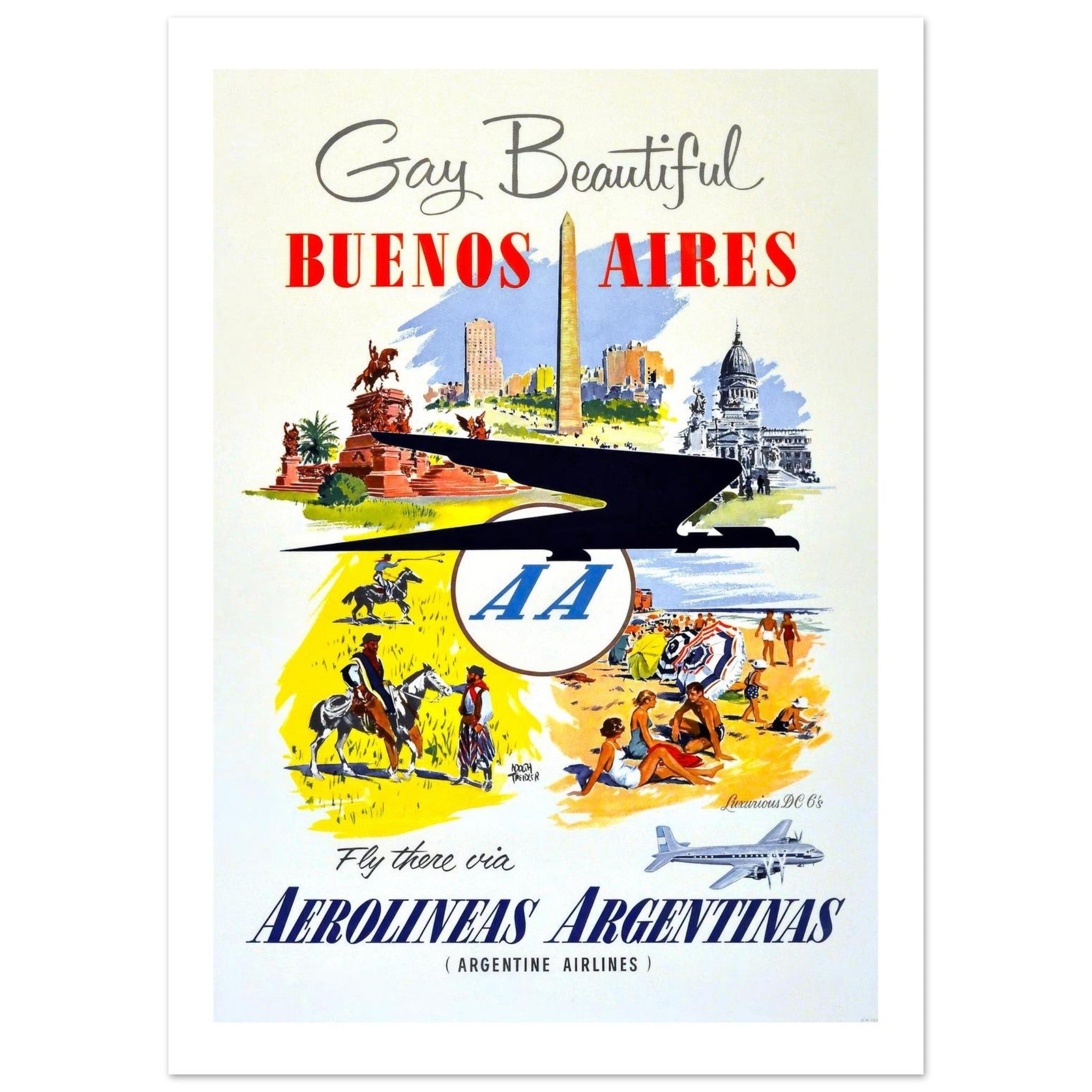 Aerolíneas Argentinas Buenos Aires Poster - Transit Art