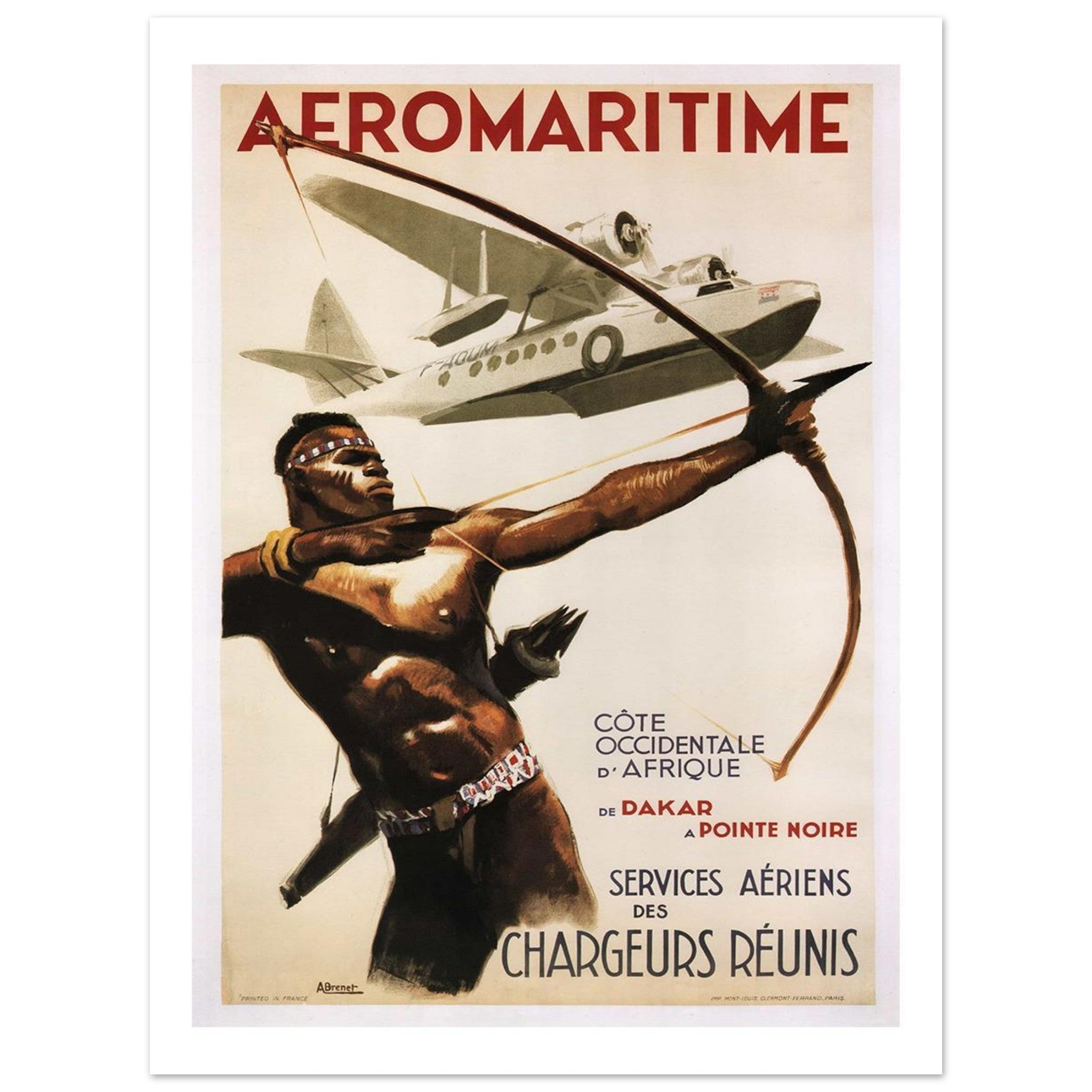 Aéromaritime Côte Occidentale d’Afrique Vintage Archer Poster - Transit Art