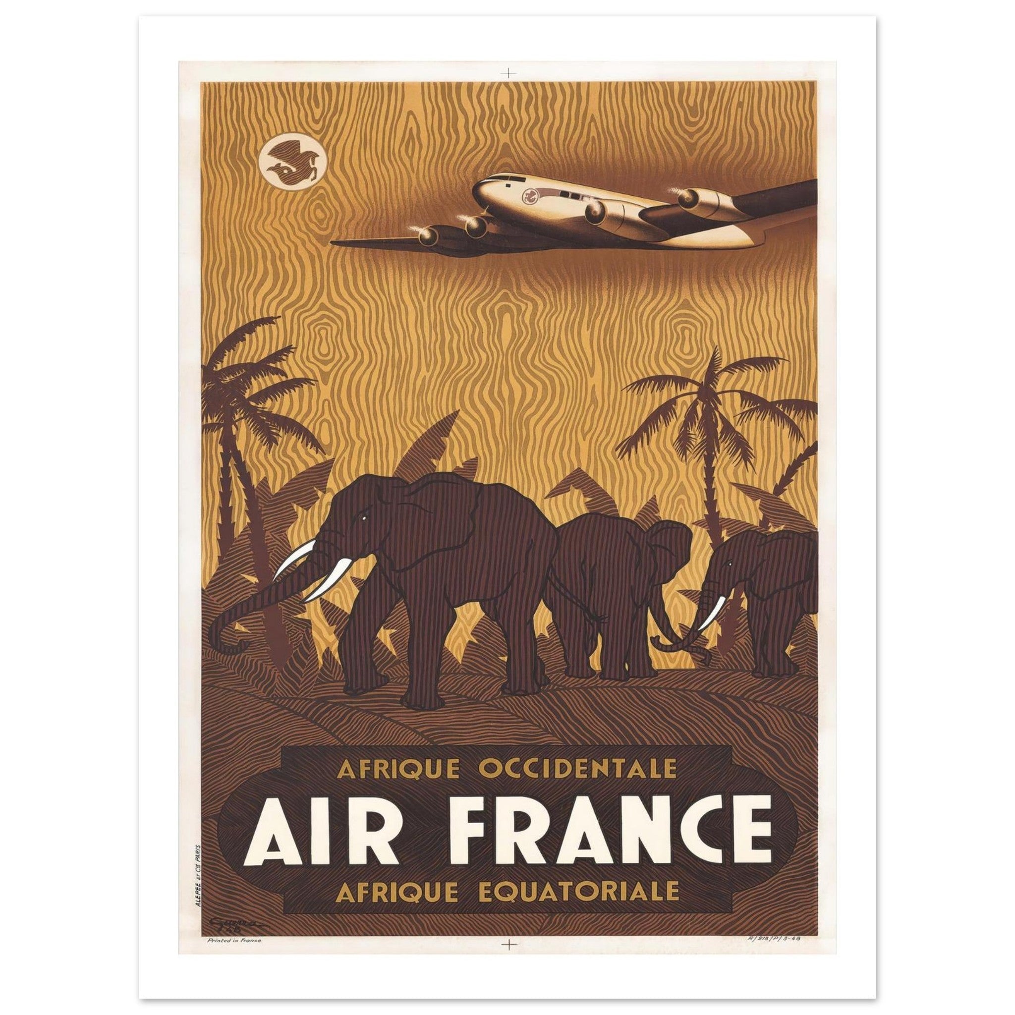 Air France: Afrique Occidentale Équatoriale Vintage Poster - Transit Art