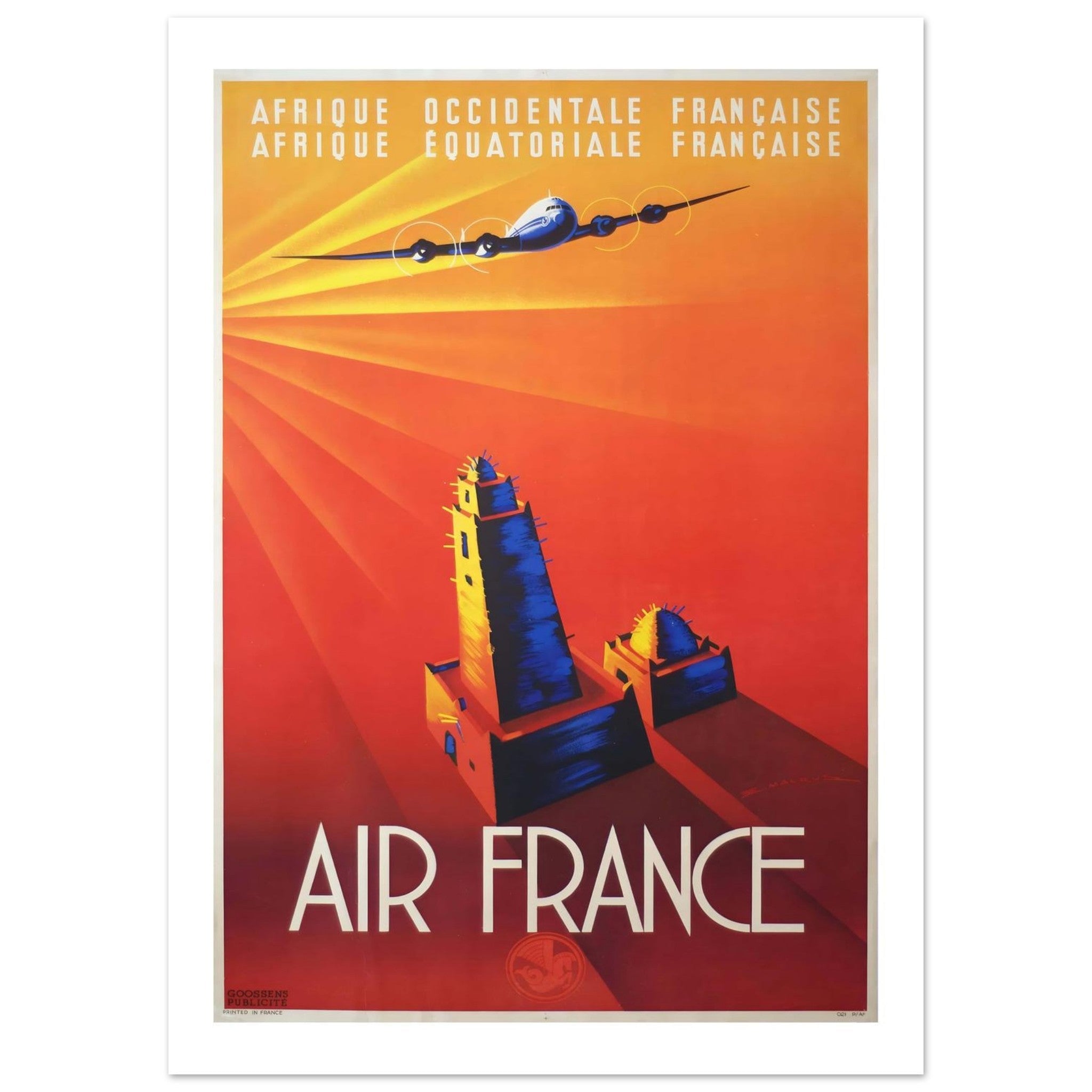 Air France Afrique Occidentale et Equatoriale Vintage Poster - Transit Art