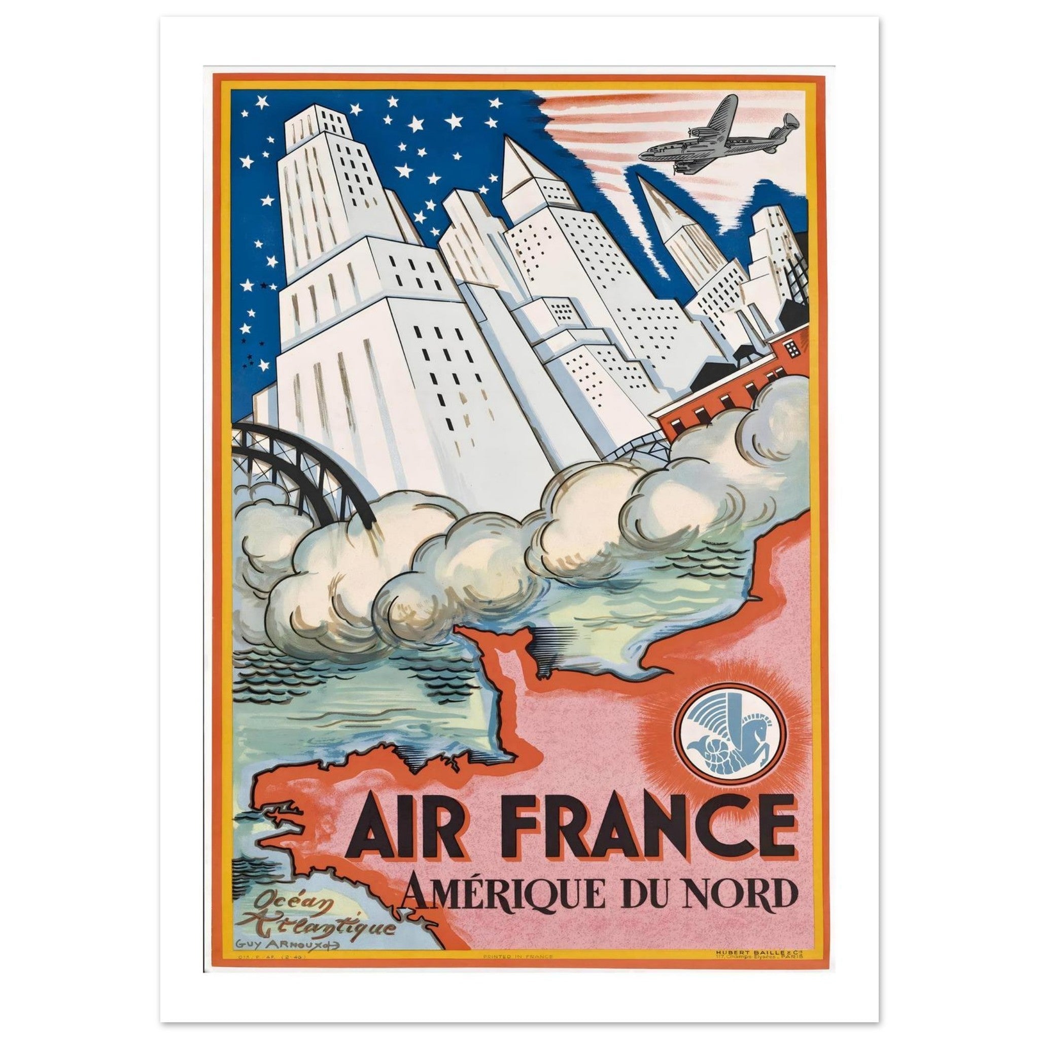 Air France Amérique du Nord Guy Arnoux Poster - Transit Art