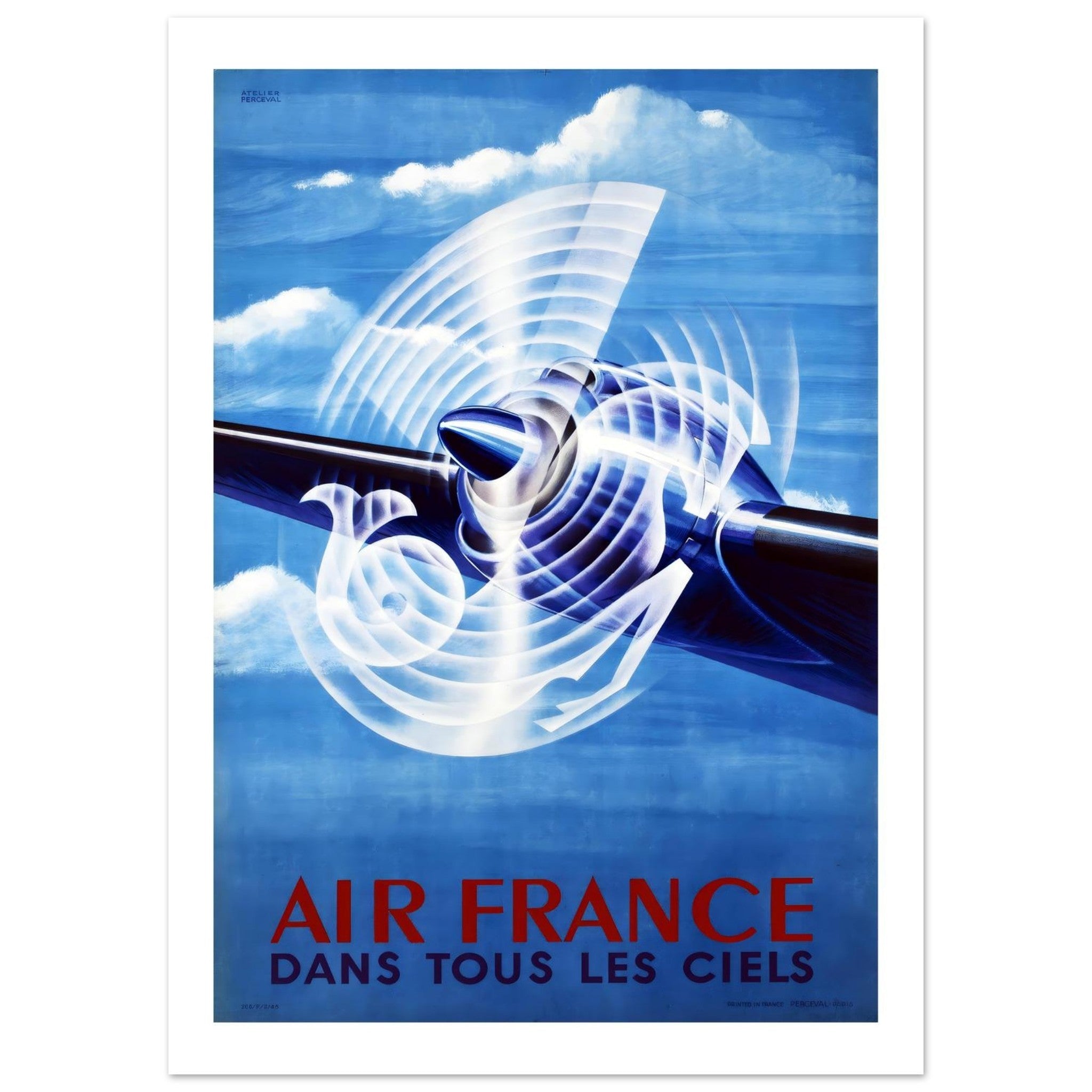Air France Dans Tous Les Ciels Propeller Poster - Transit Art