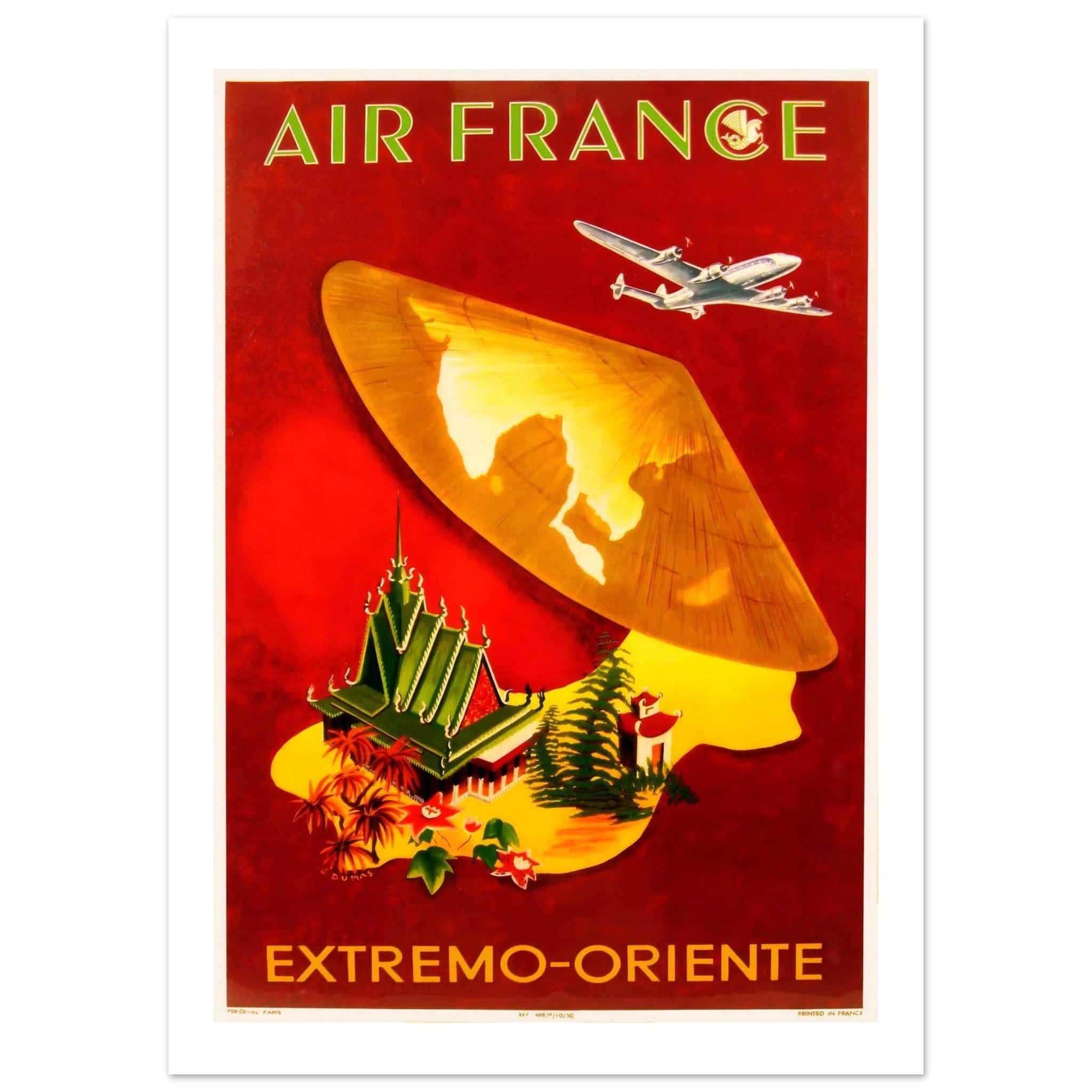 Air France Extremo - Oriente Vintage Exotic Travel Poster - Transit Art