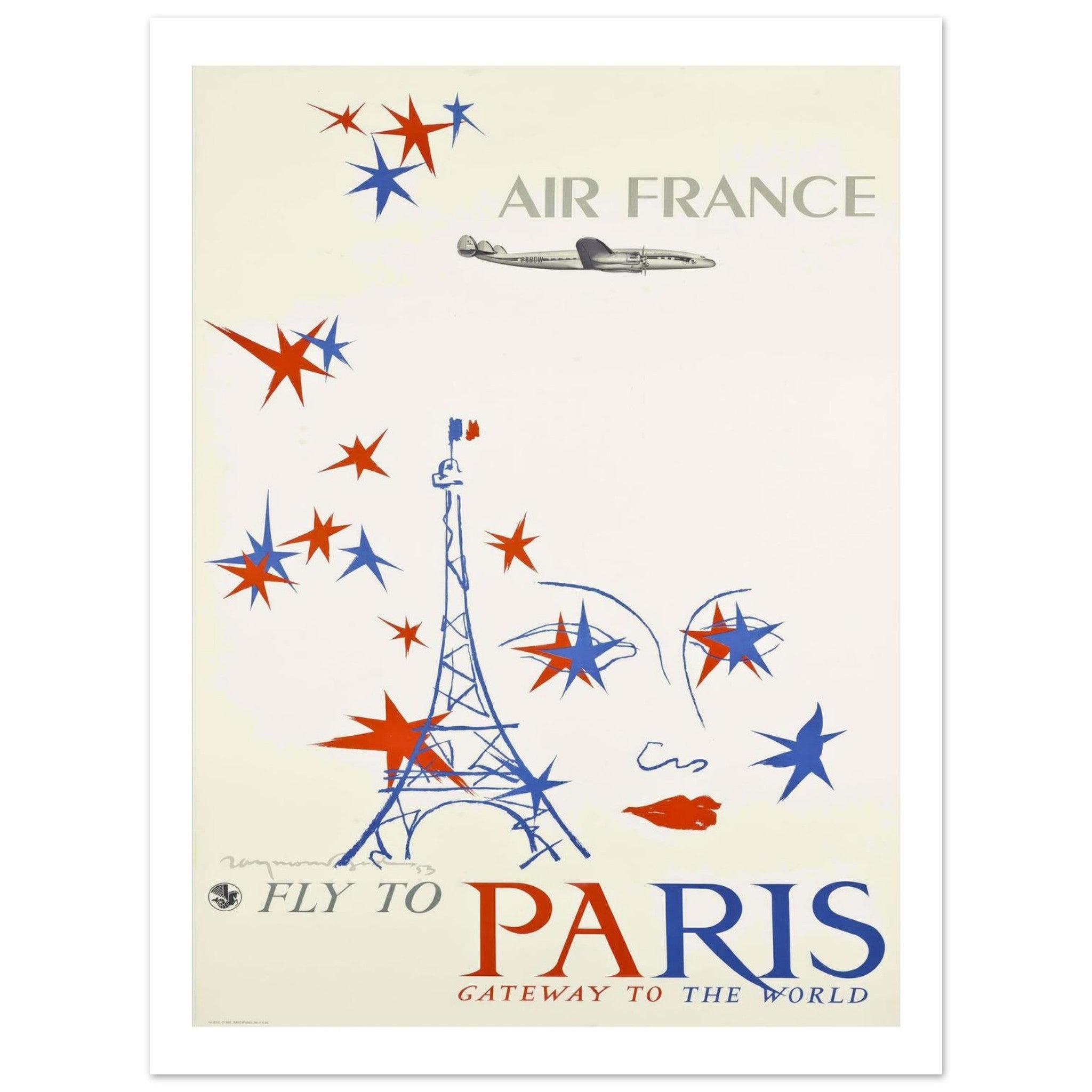 Air France 'Fly to Paris: Gateway to the World' Vintage Poster