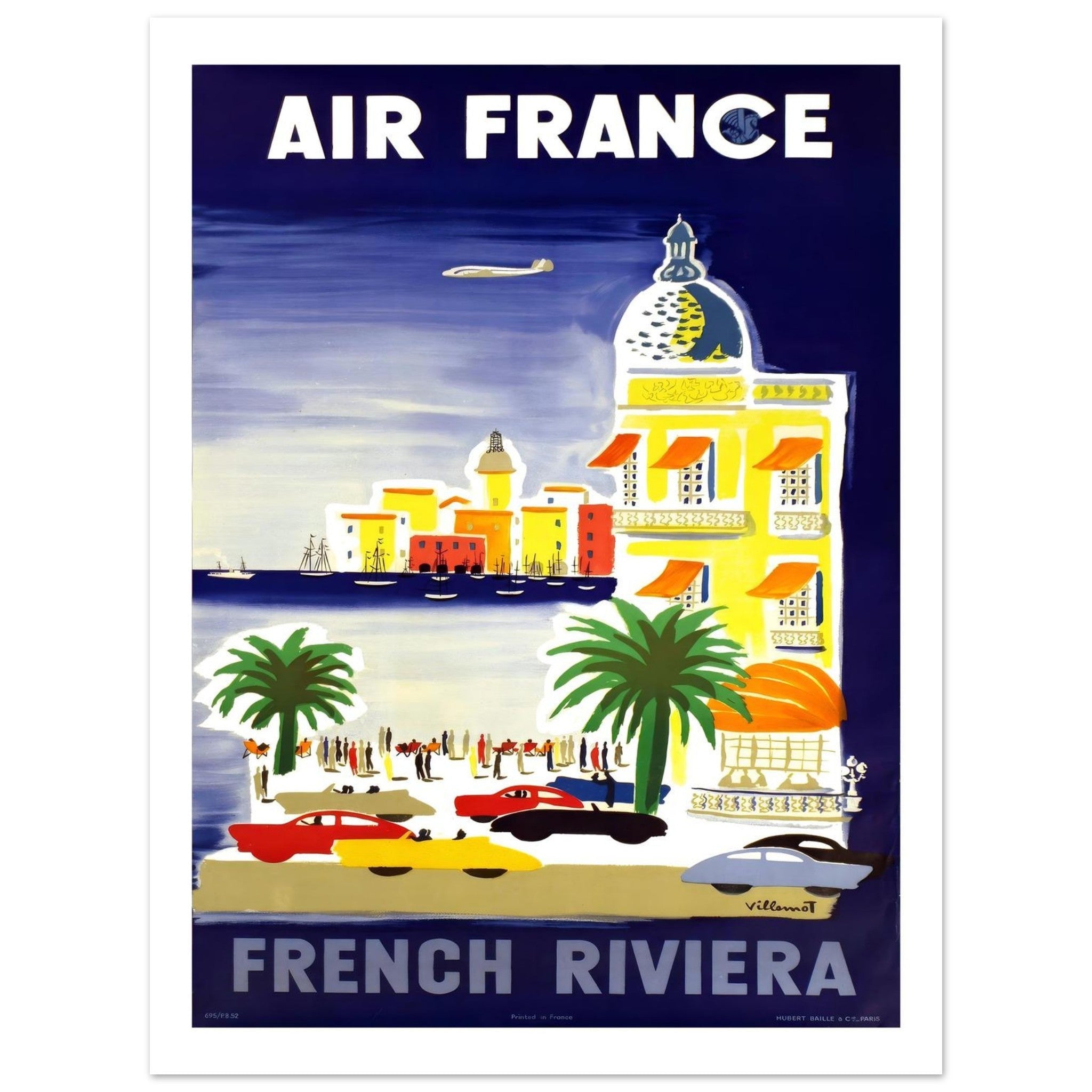 Air France French Riviera Bernard Villemot Scenic Poster - Transit Art