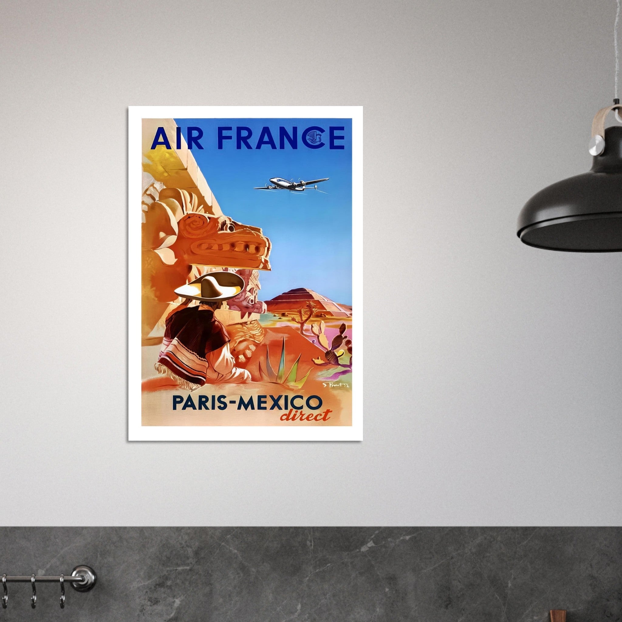 Air France Paris - Mexico Direct Poster - Transit Art