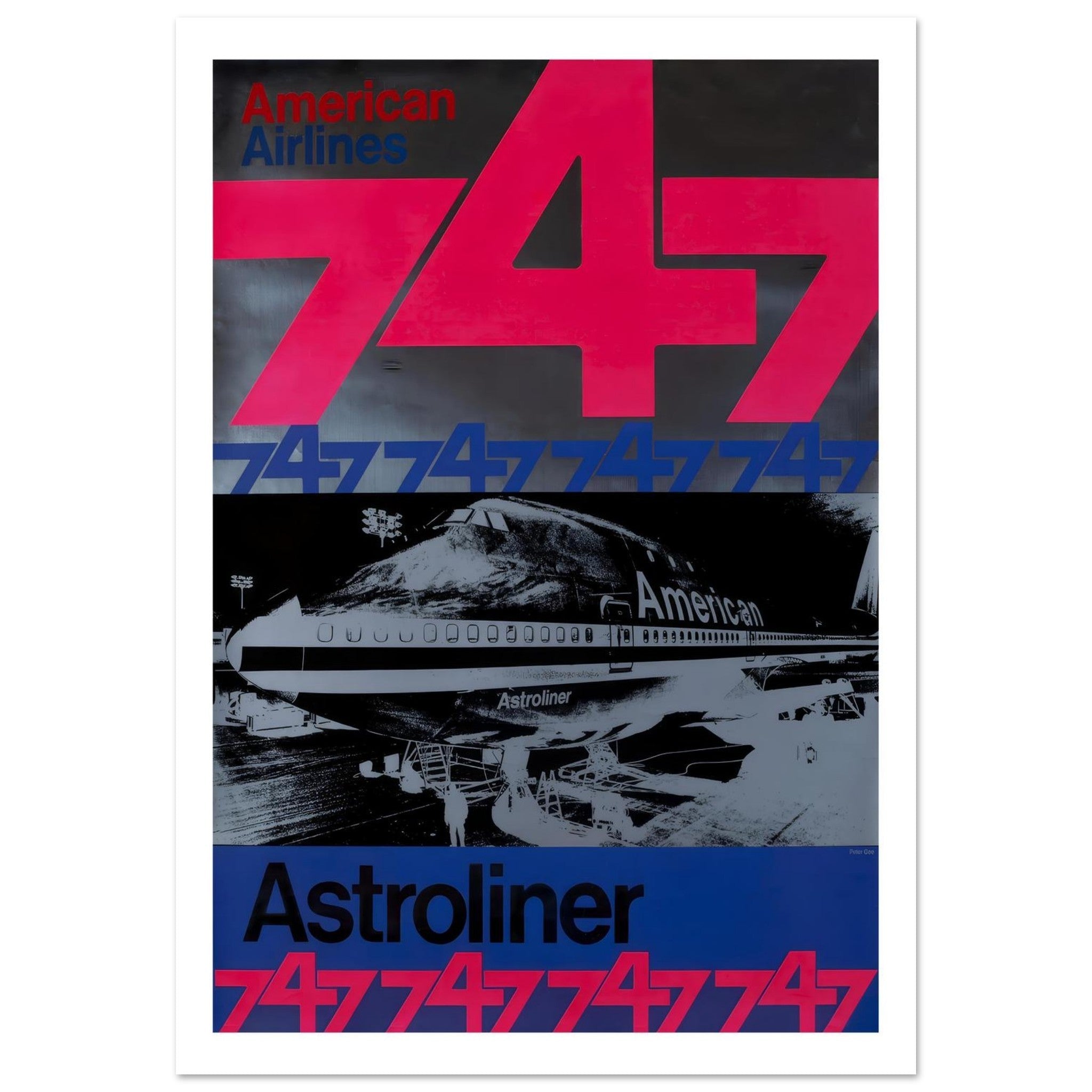 American Airlines 747 Astroliner Pop Art Travel Poster - Transit Art