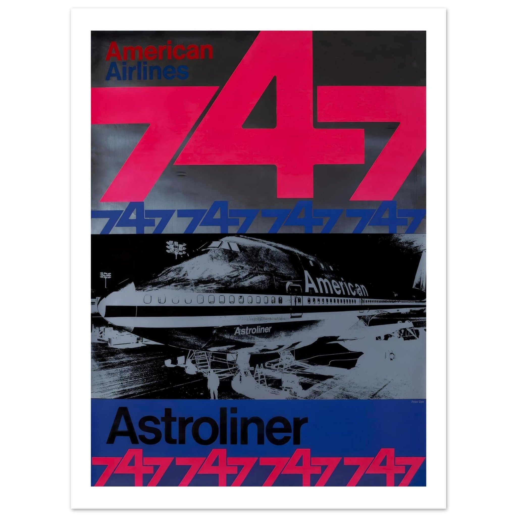 American Airlines 747 Astroliner Pop Art Travel Poster - Transit Art