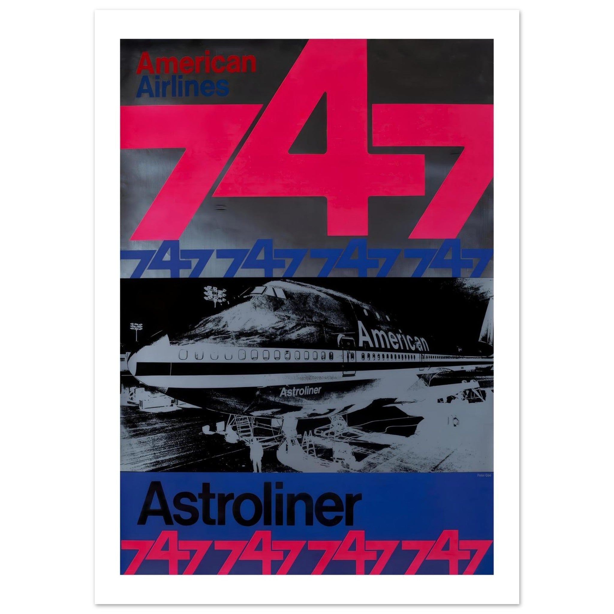 American Airlines 747 Astroliner Pop Art Travel Poster - Transit Art