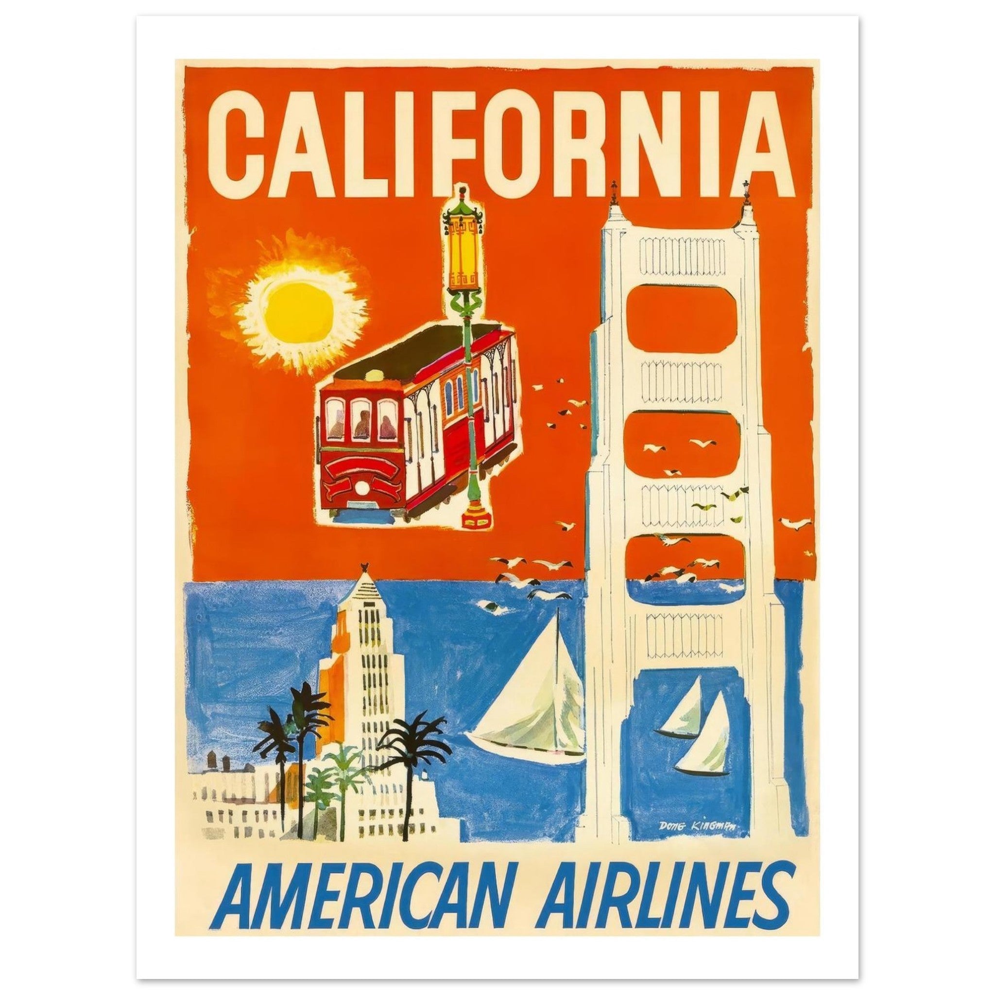 American Airlines California Poster - Transit Art