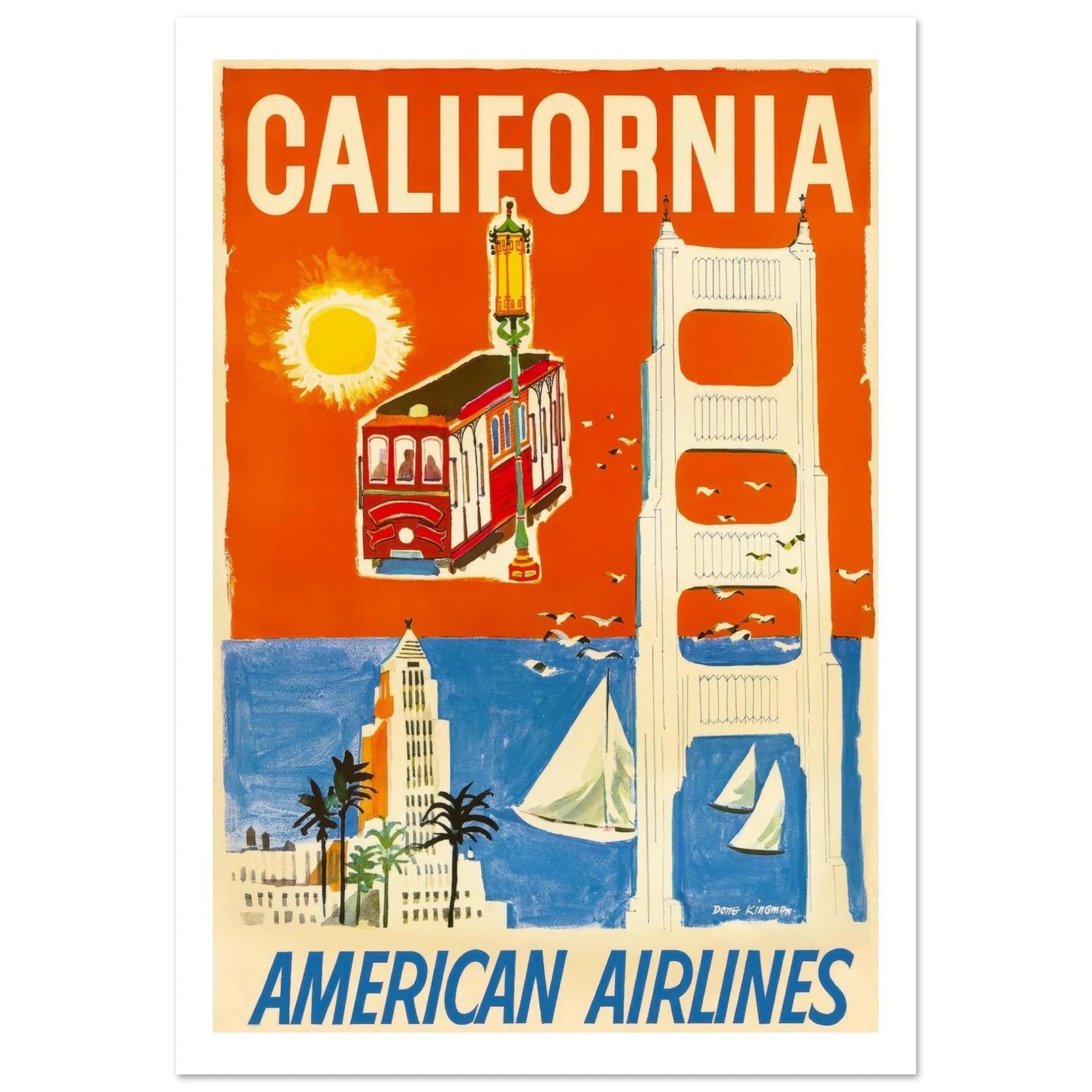 American Airlines California Poster - Transit Art