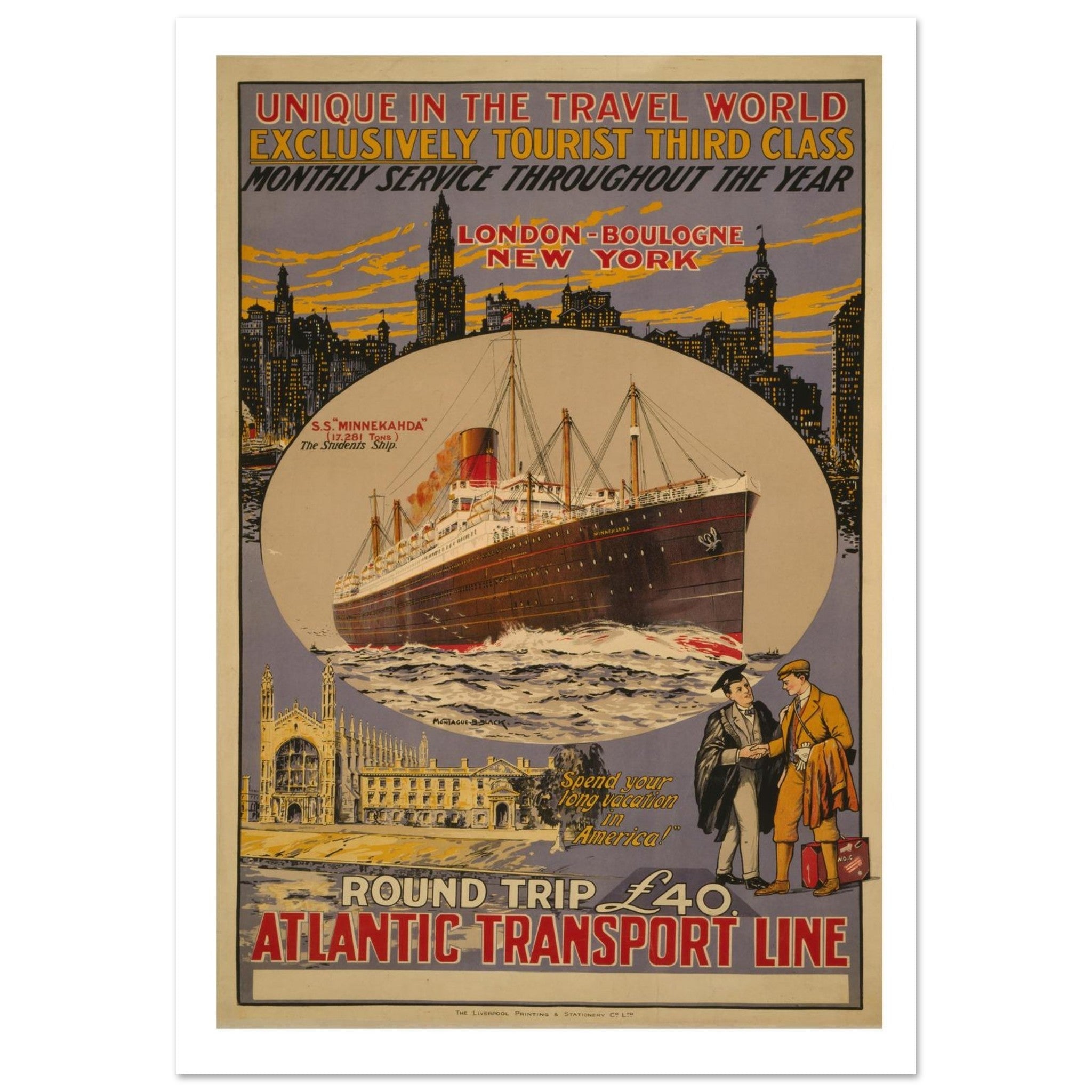 Atlantic Transport Line – Tourist Third Class Service - Transit Art