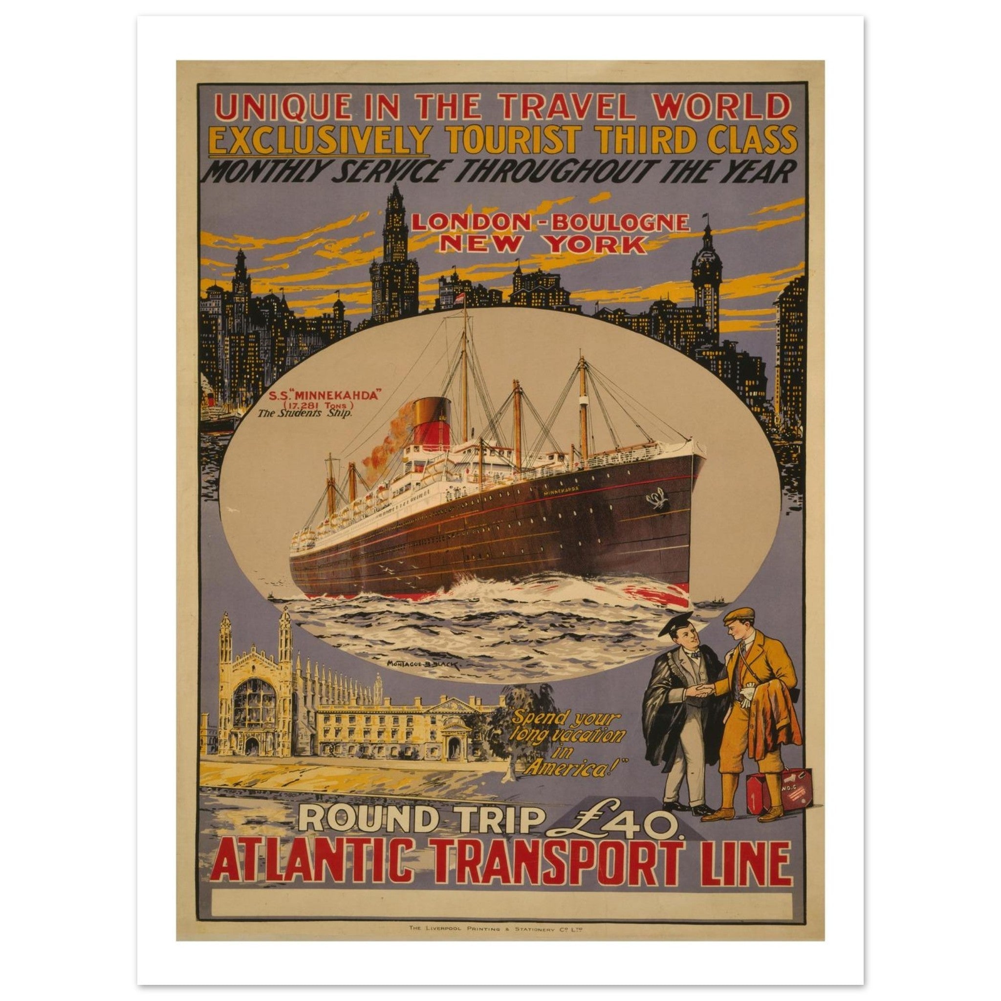 Atlantic Transport Line – Tourist Third Class Service - Transit Art