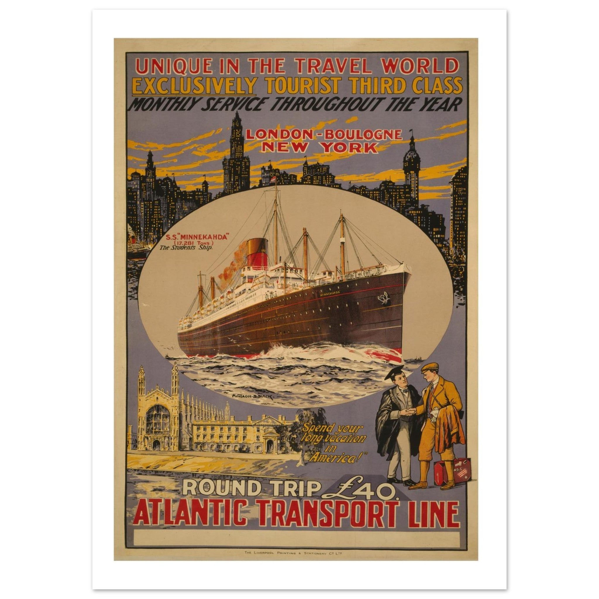 Atlantic Transport Line – Tourist Third Class Service - Transit Art