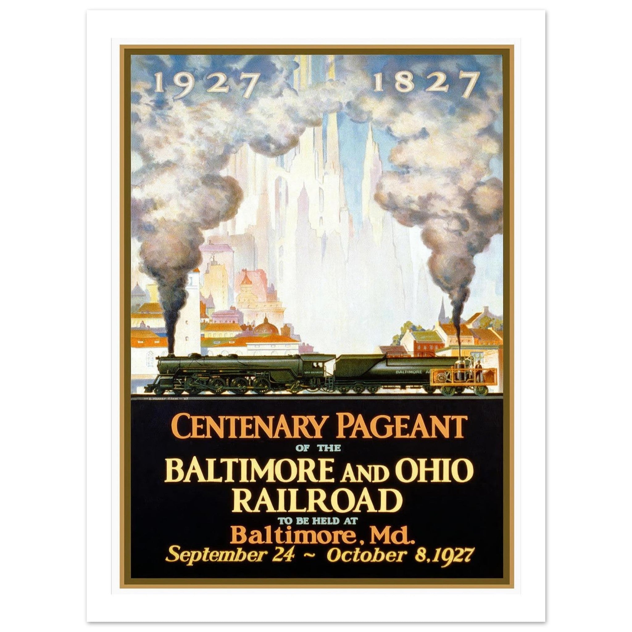 Baltimore and Ohio Railroad Centenary Pageant Vintage Poster - Transit Art