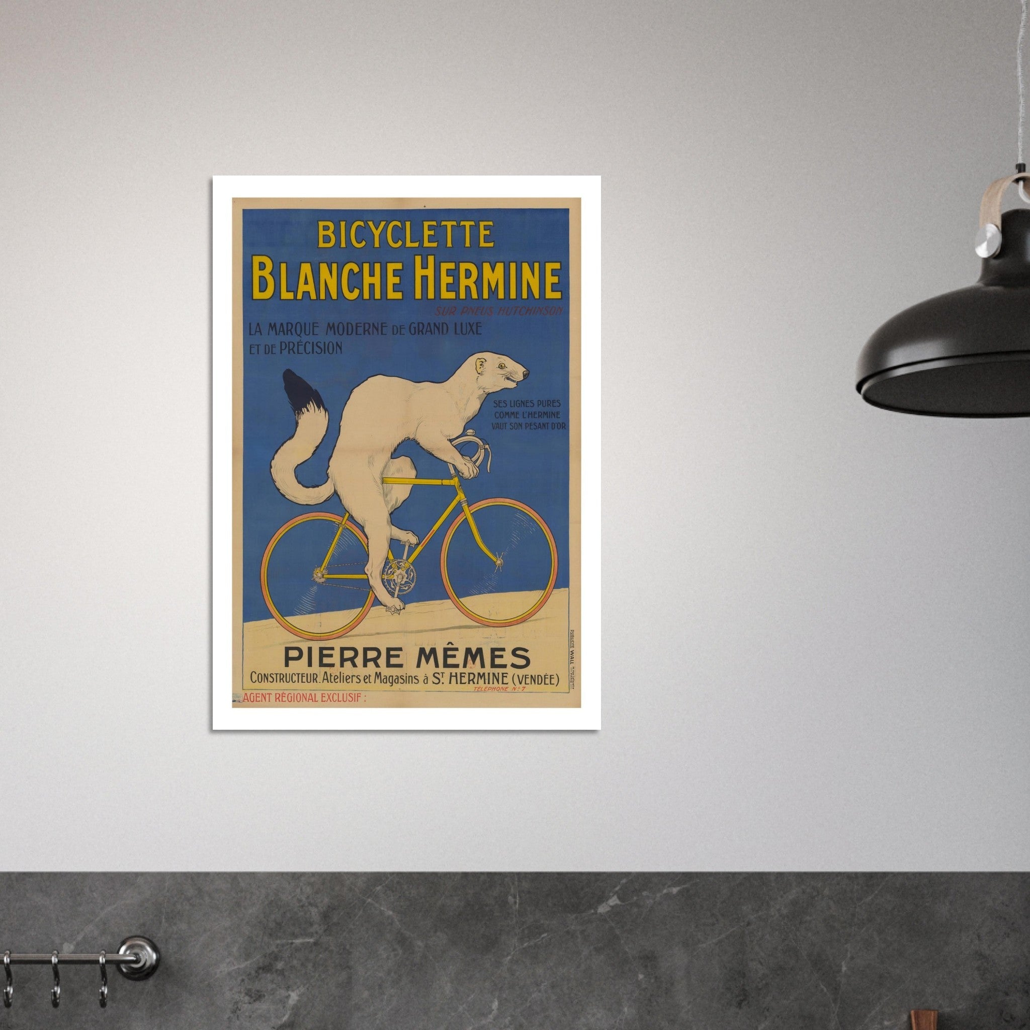 Blanche Hermine Luxury French Bicycle Poster - Transit Art