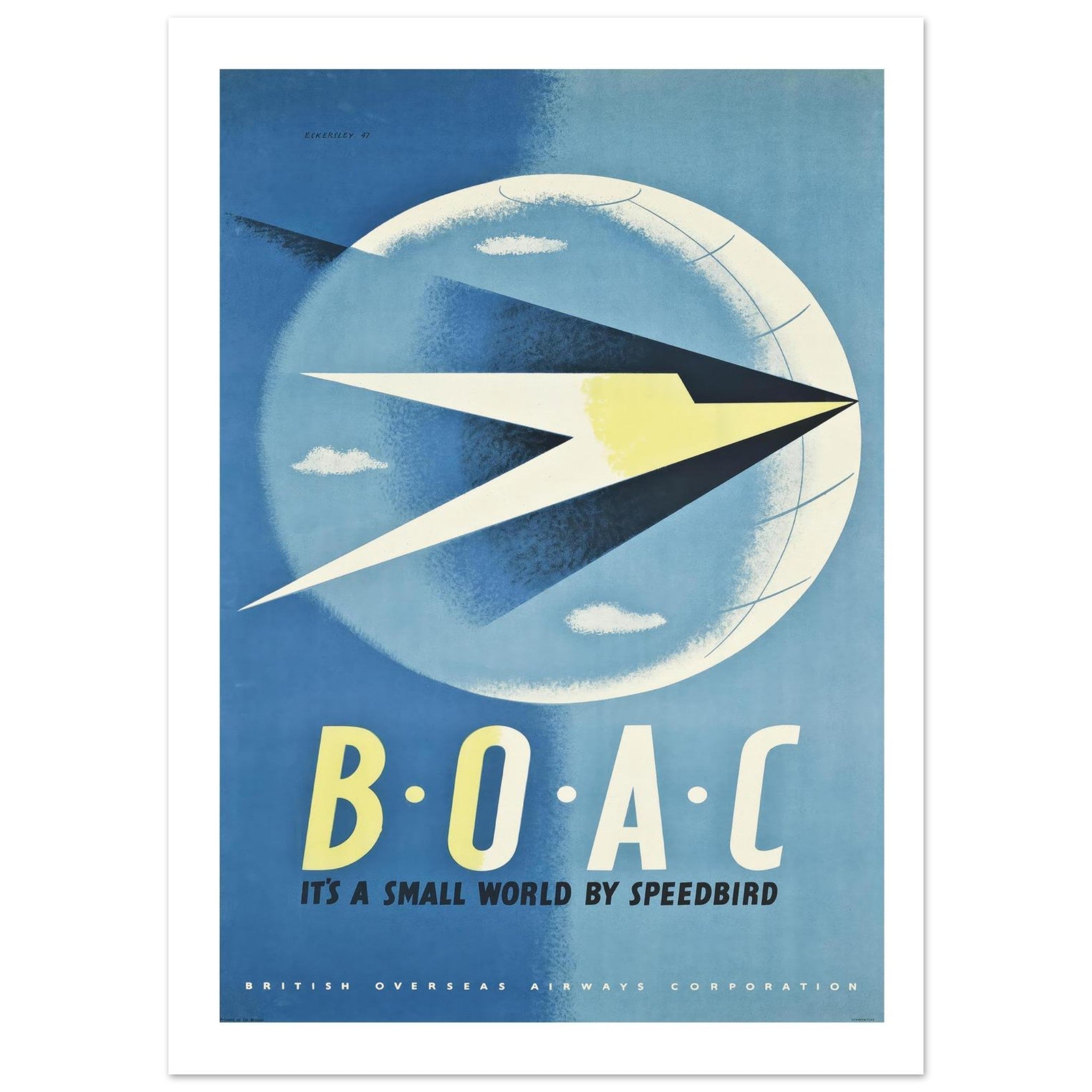 BOAC "Small World" Poster Featuring Iconic Speedbird Logo - Transit Art