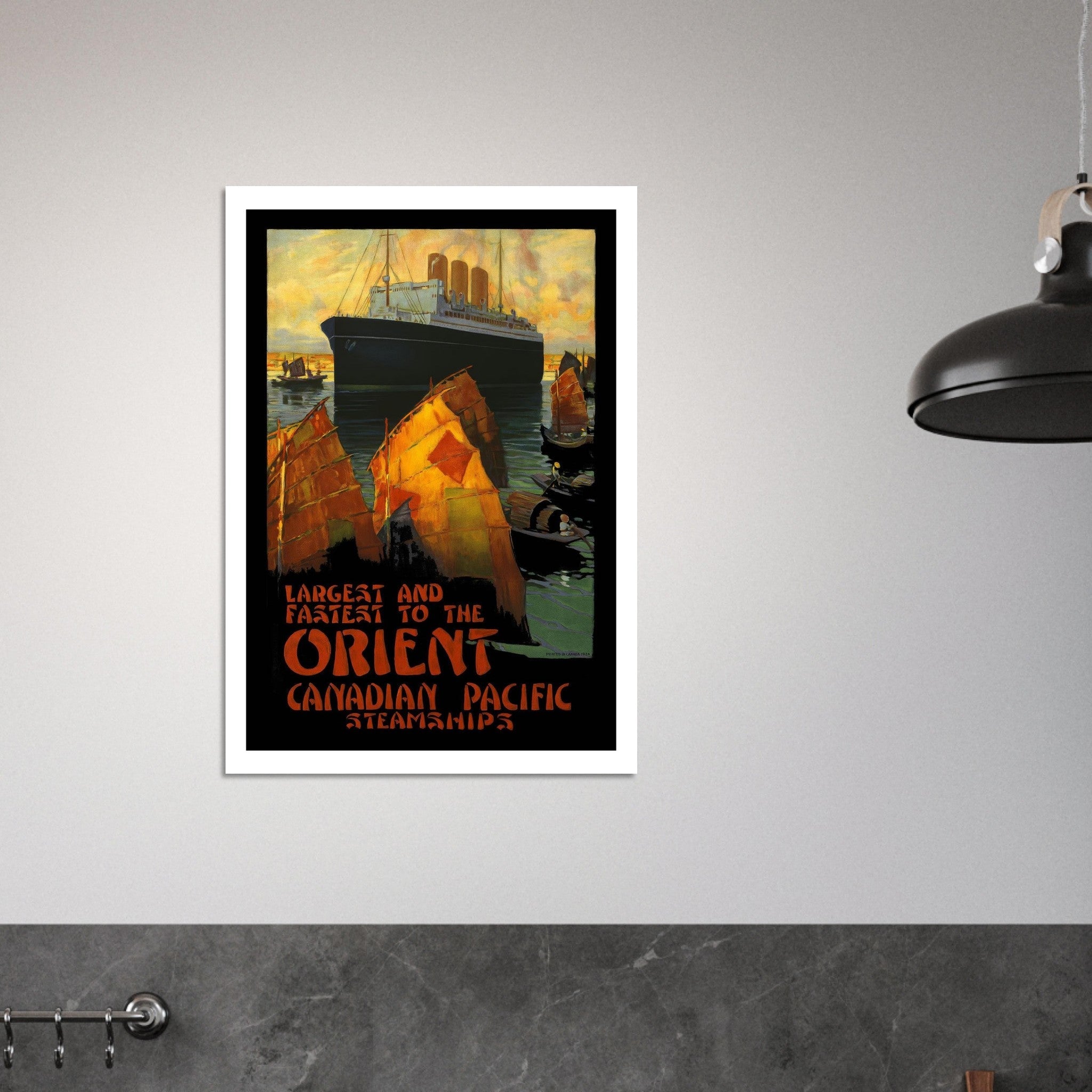 Canadian Pacific Steamships "Largest and Fastest to the Orient" Vintage Poster - Transit Art