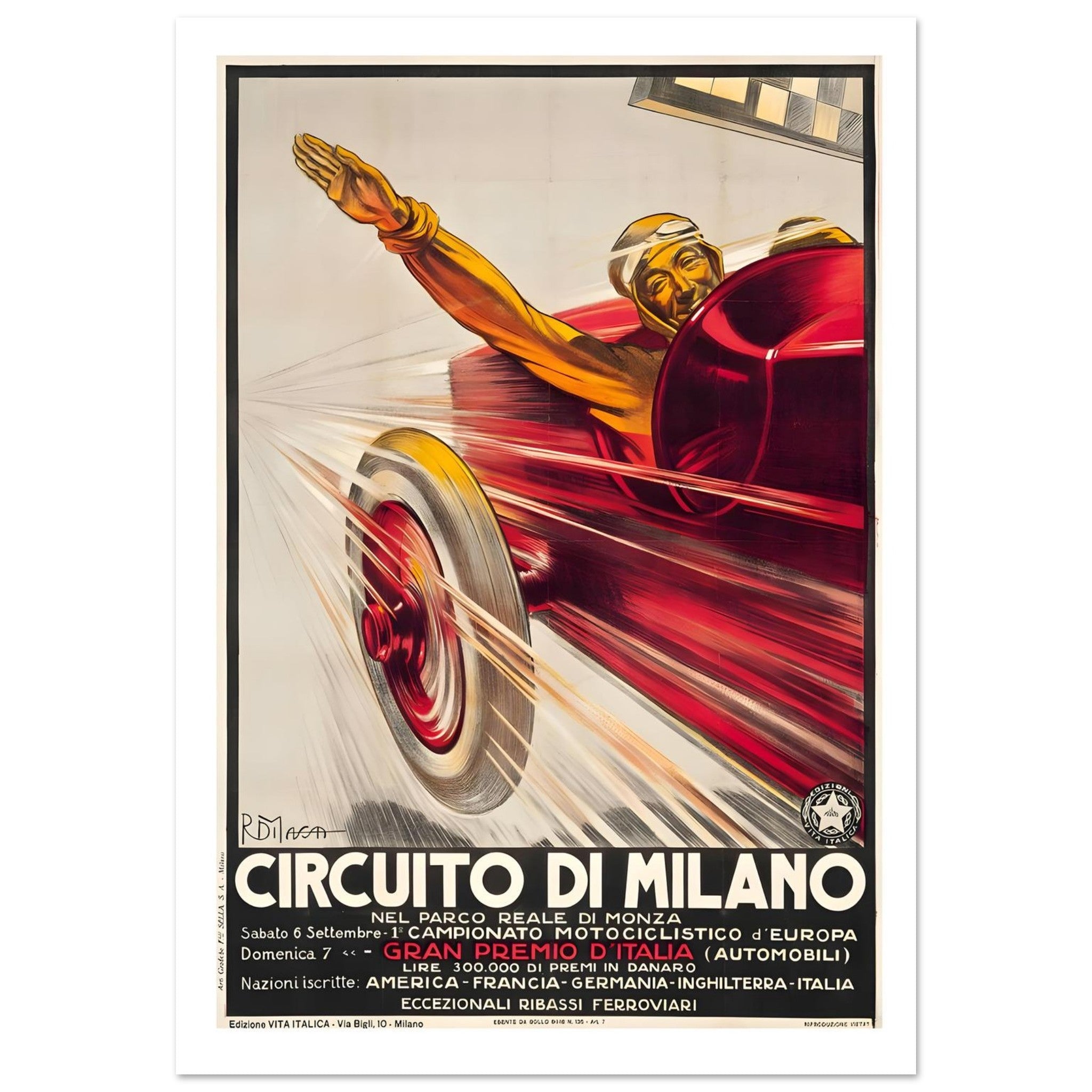Circuito di Milano Gran Premio d’Italia Victory Poster - Transit Art
